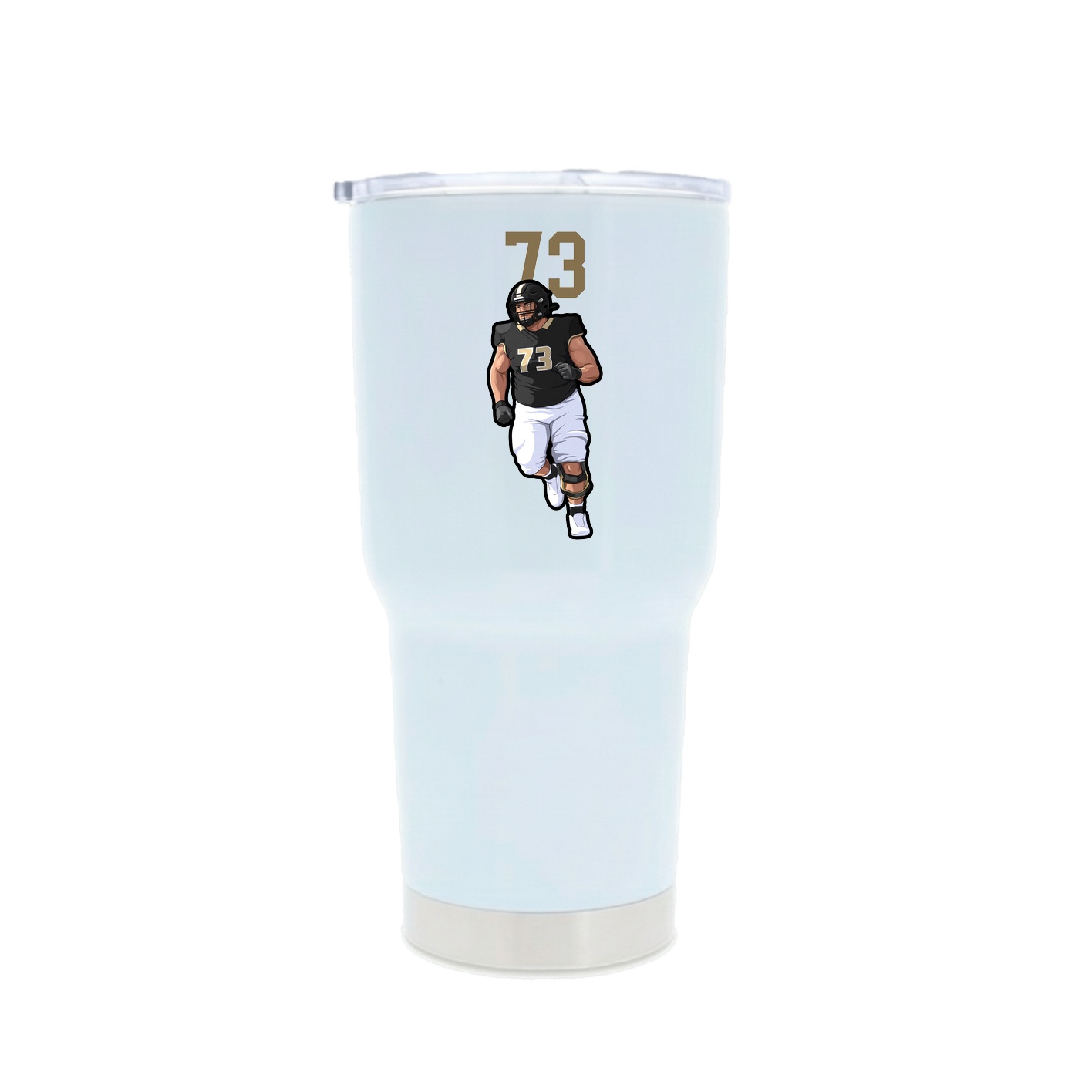 30oz Stainless Steel Tumbler — Number Top in White