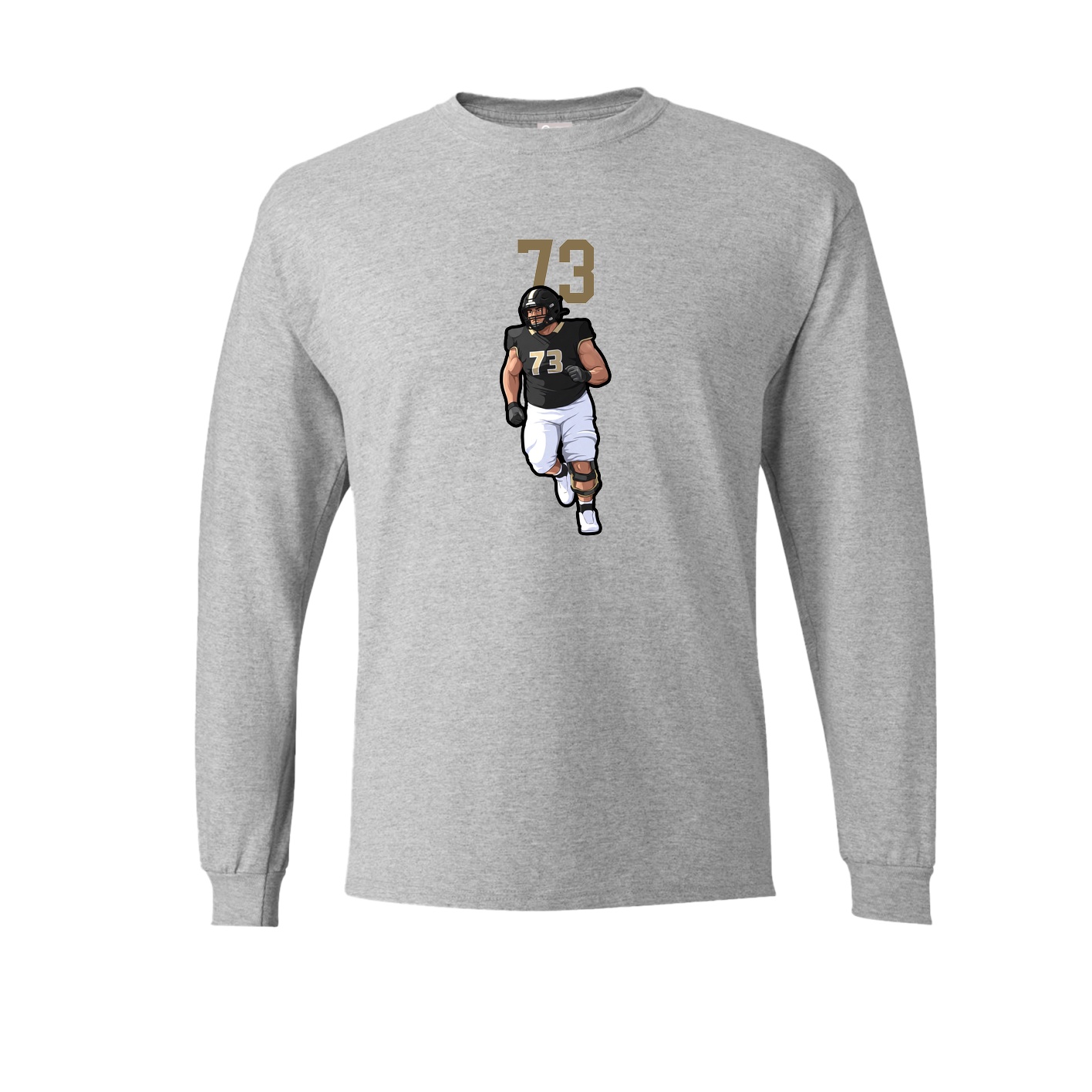 Long Sleeve Tee — Number Top in Grey