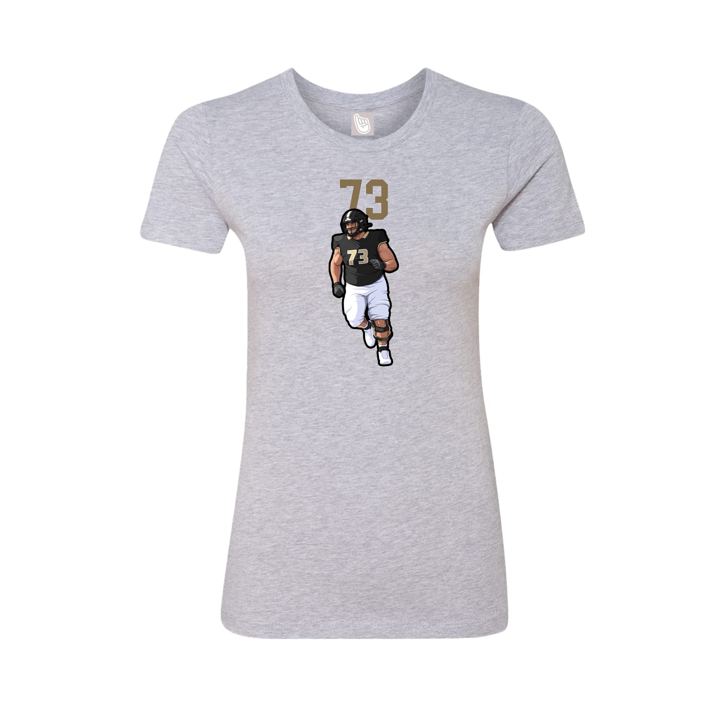 Fitted Women's Tee — Number Top in Grey