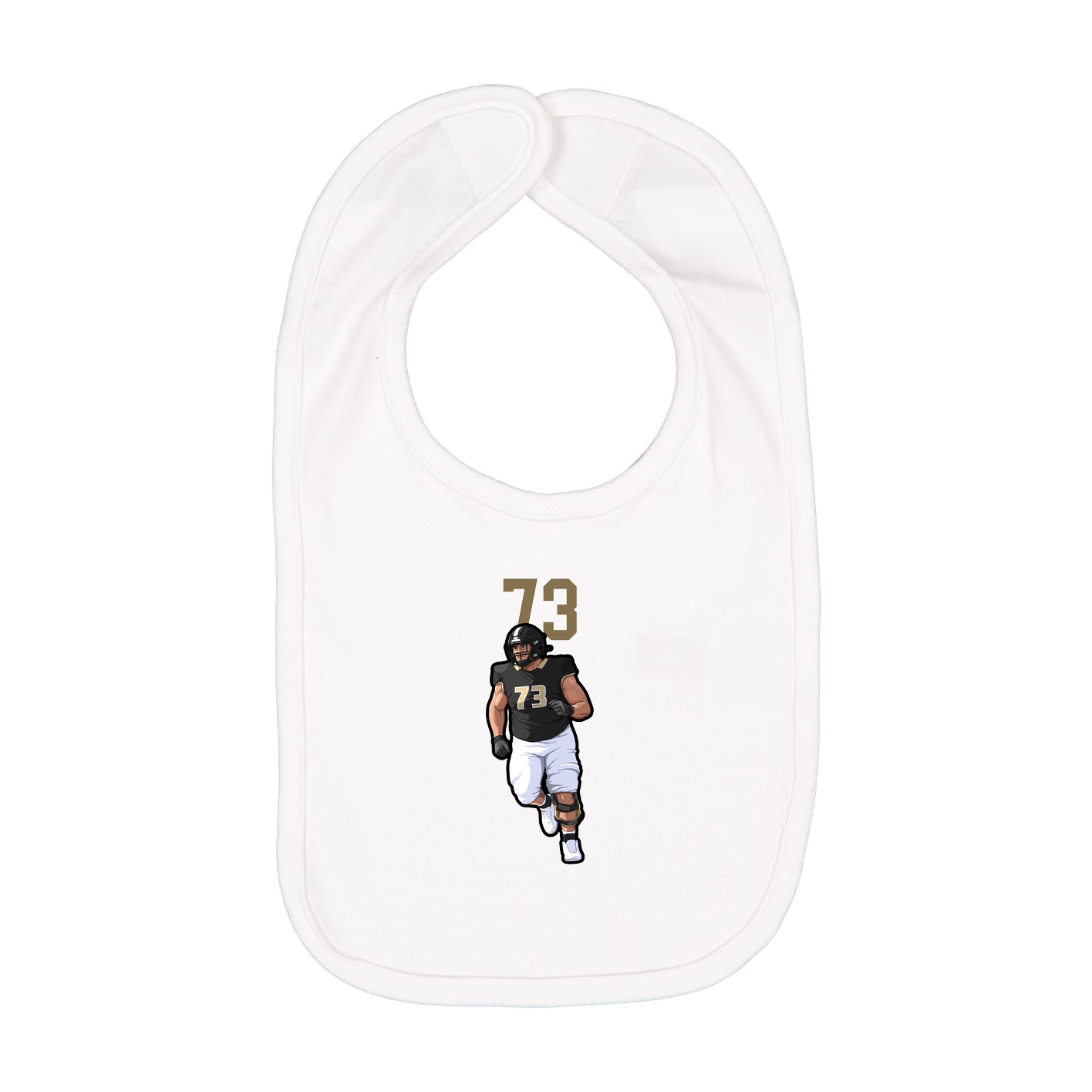Infant Bib — Number Top in White