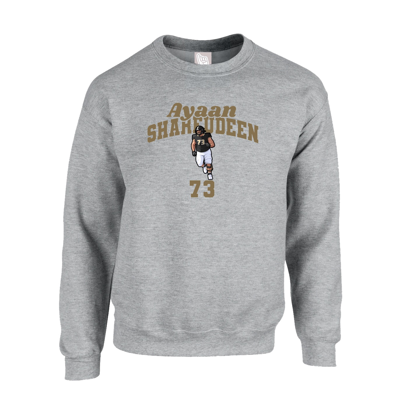 Fleece Crew — Signature Arch in Grey