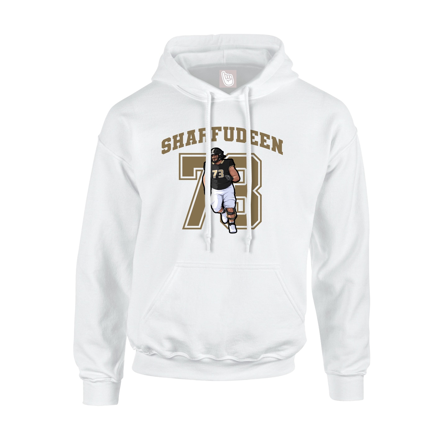 Youth Hoodie — Number in White