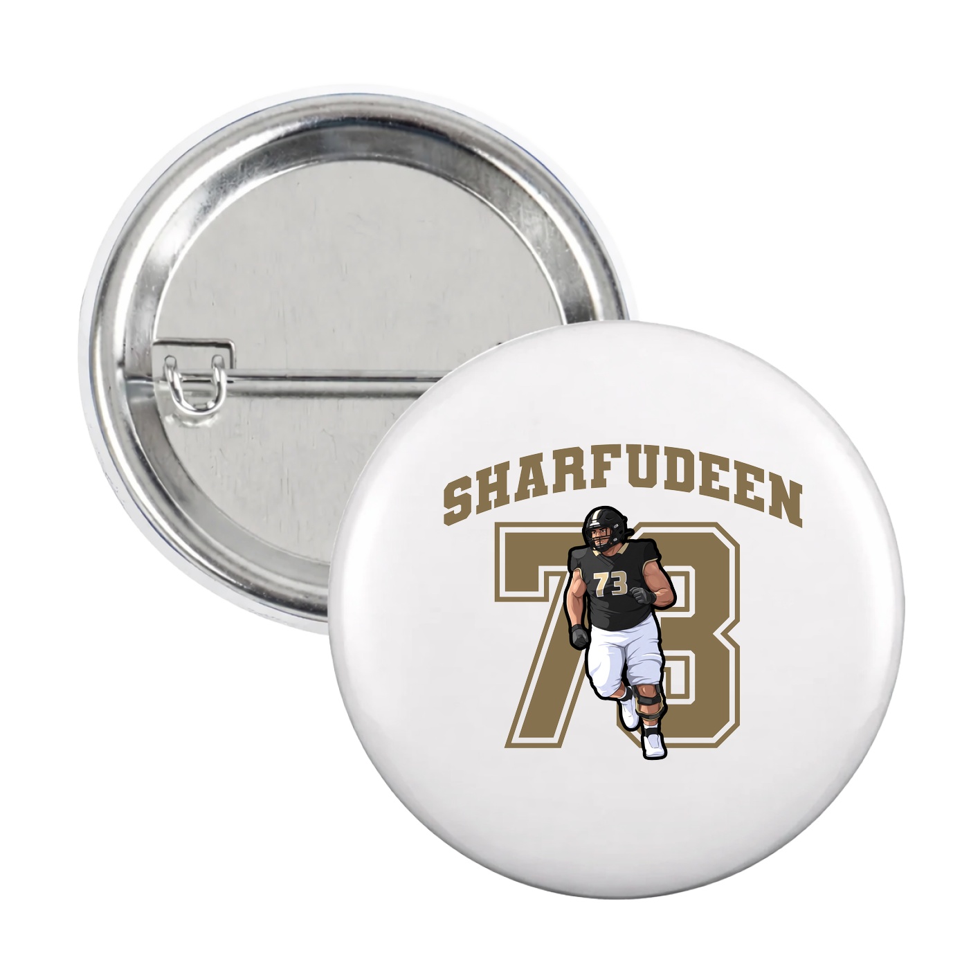 Game Day Button — Number in White