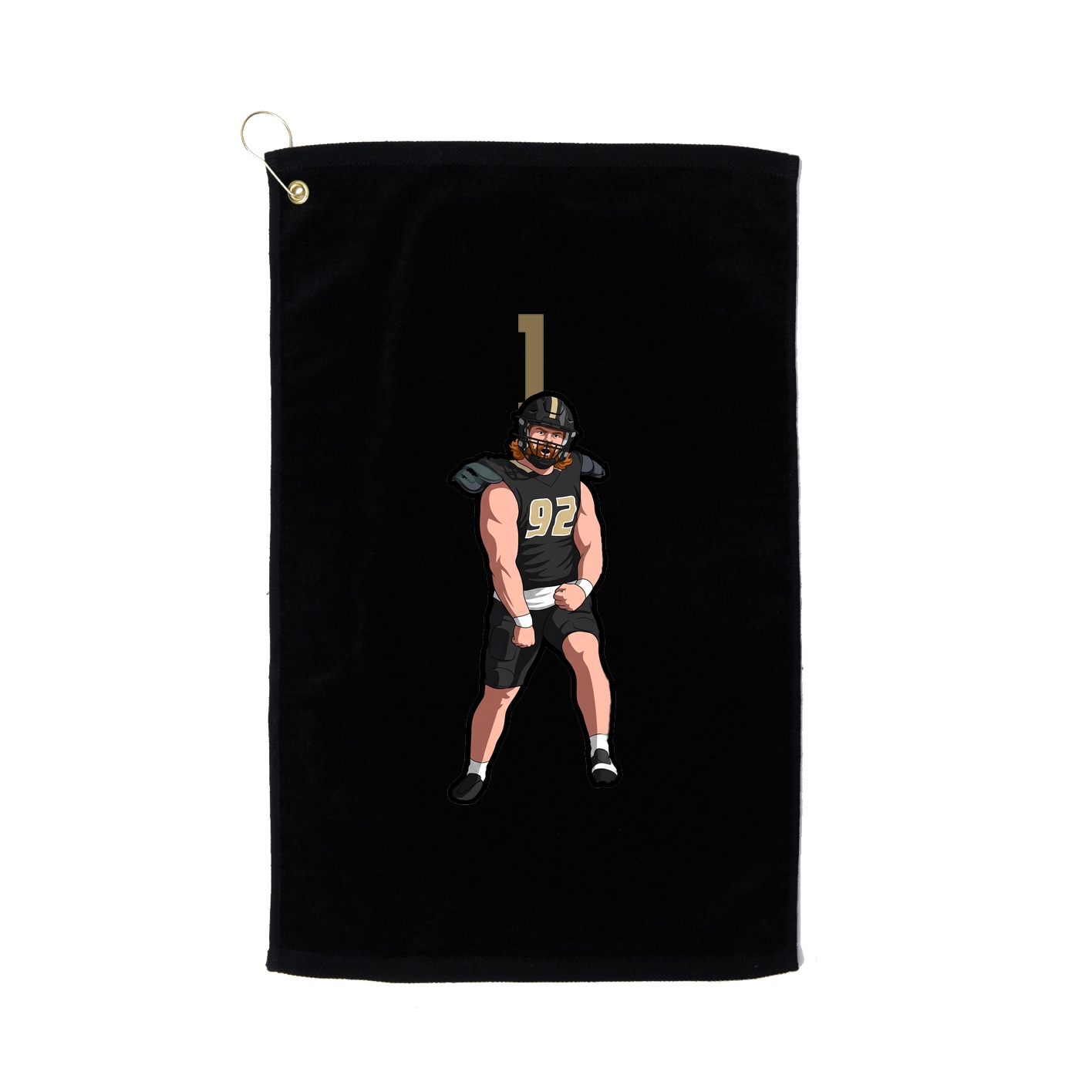 Golf Towel — Number Top in Black