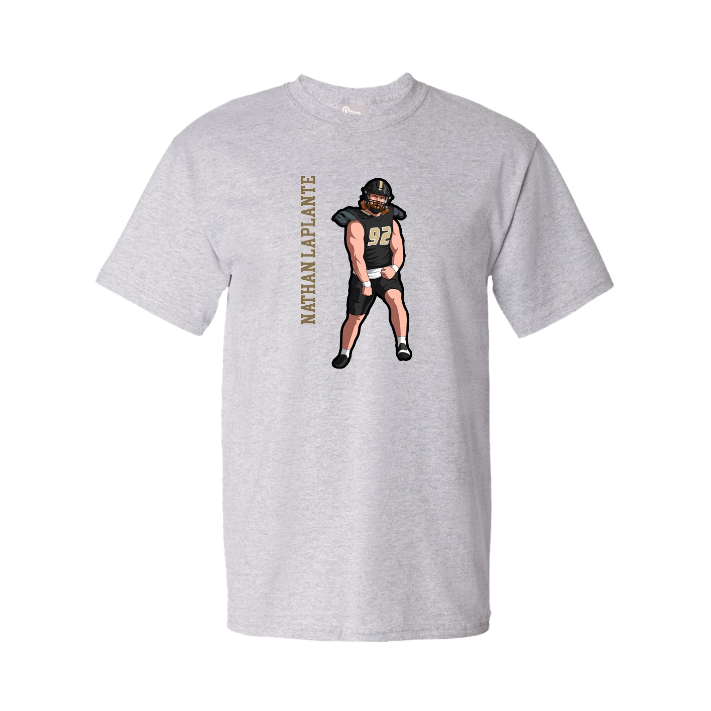 Tee — Name Vertical in Grey