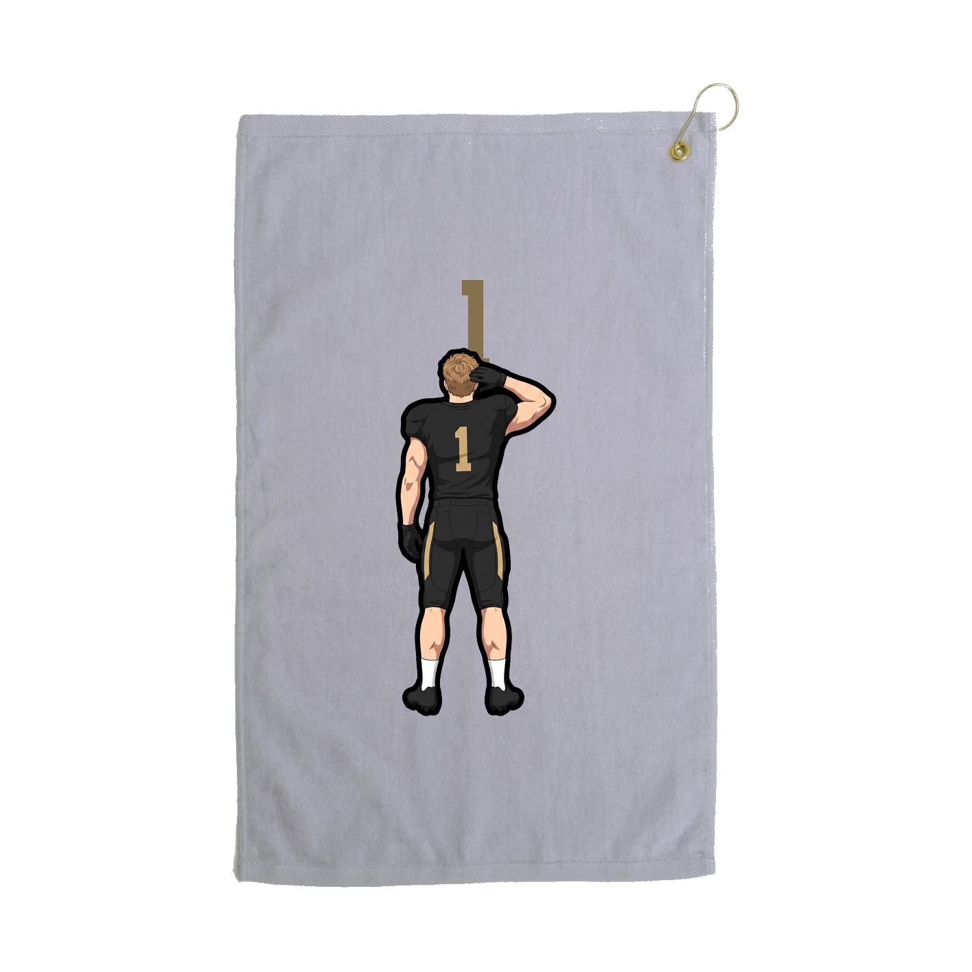 Golf Towel — Number Top in Grey