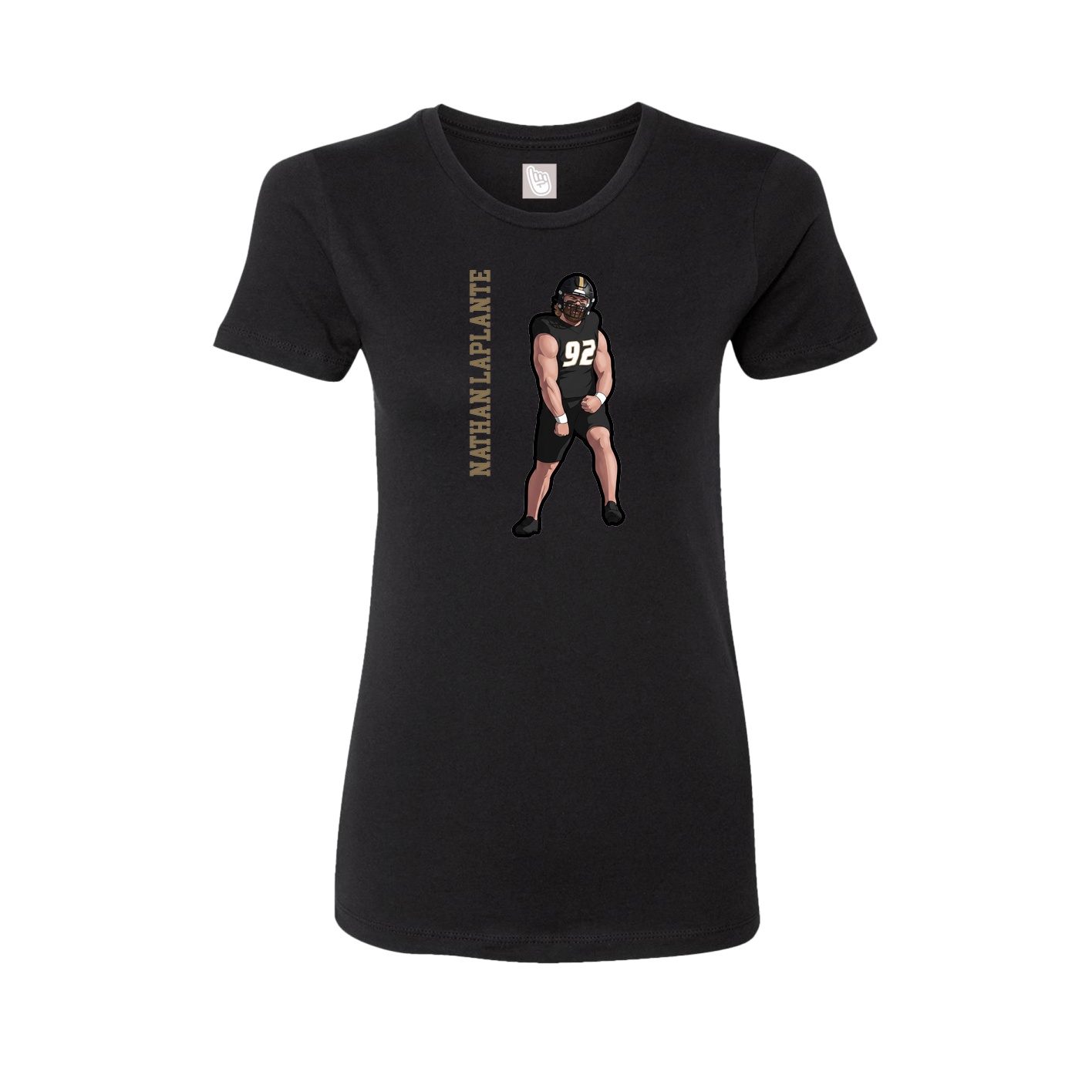 Fitted Women's Tee — Name Vertical in Black