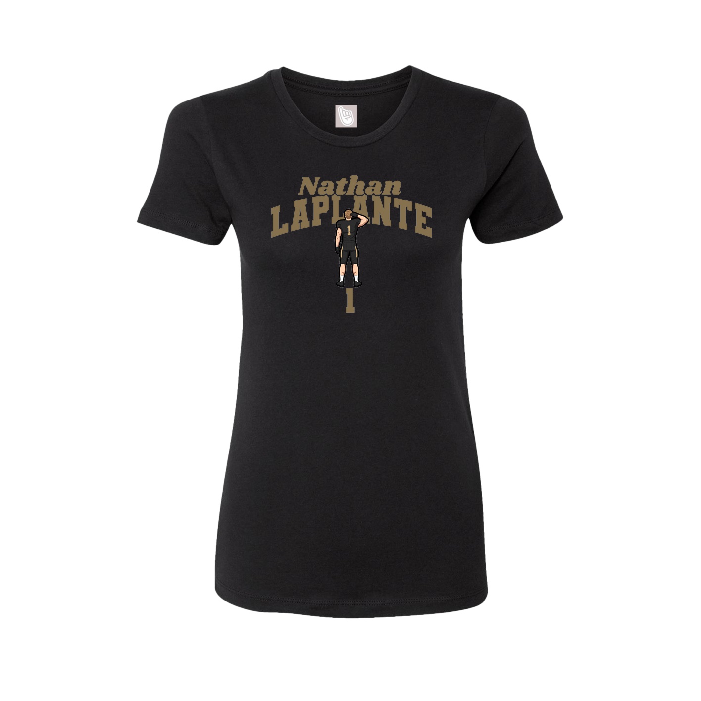 Fitted Women's Tee — Signature Arch in Black