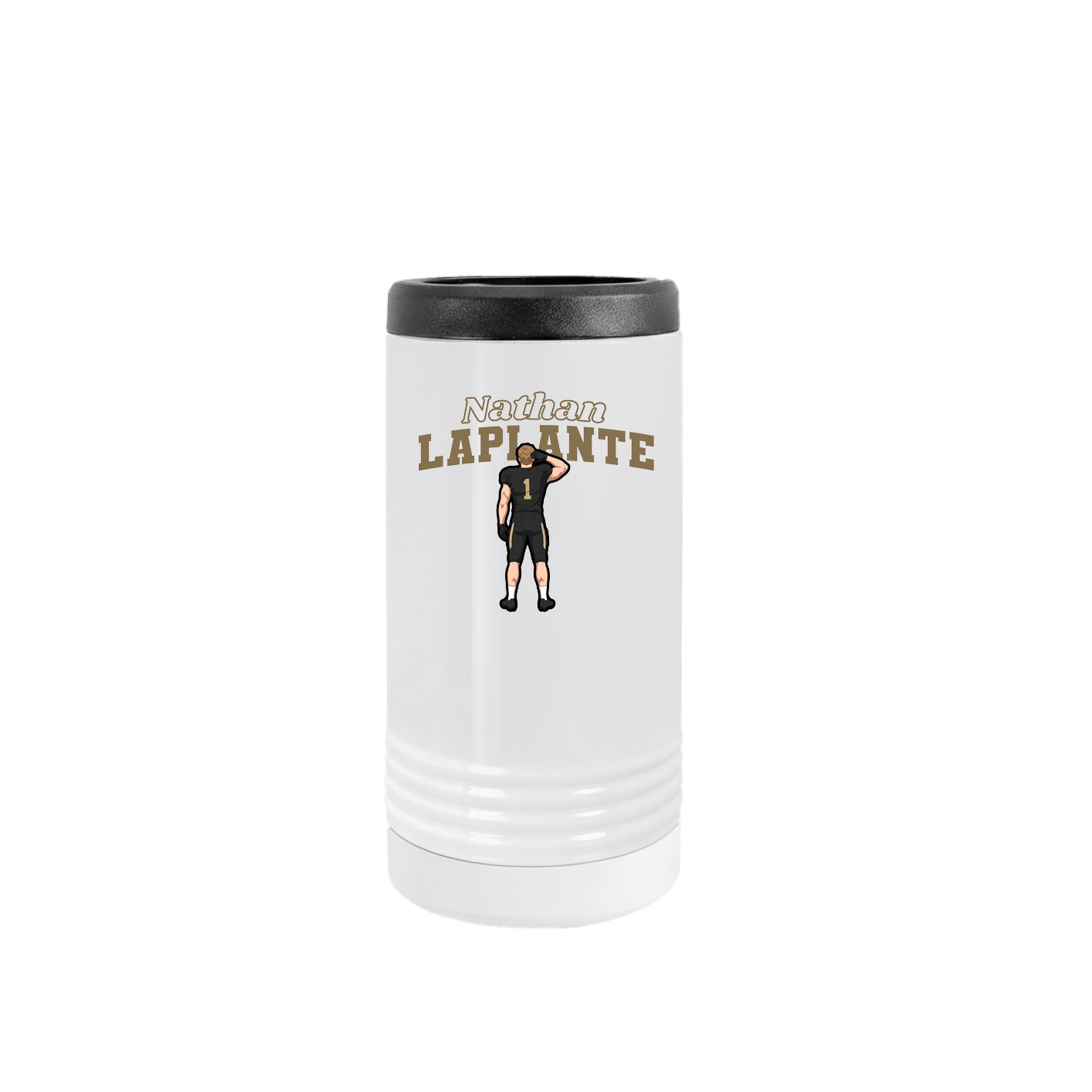 Slim Beverage Holder — Name Arch in White