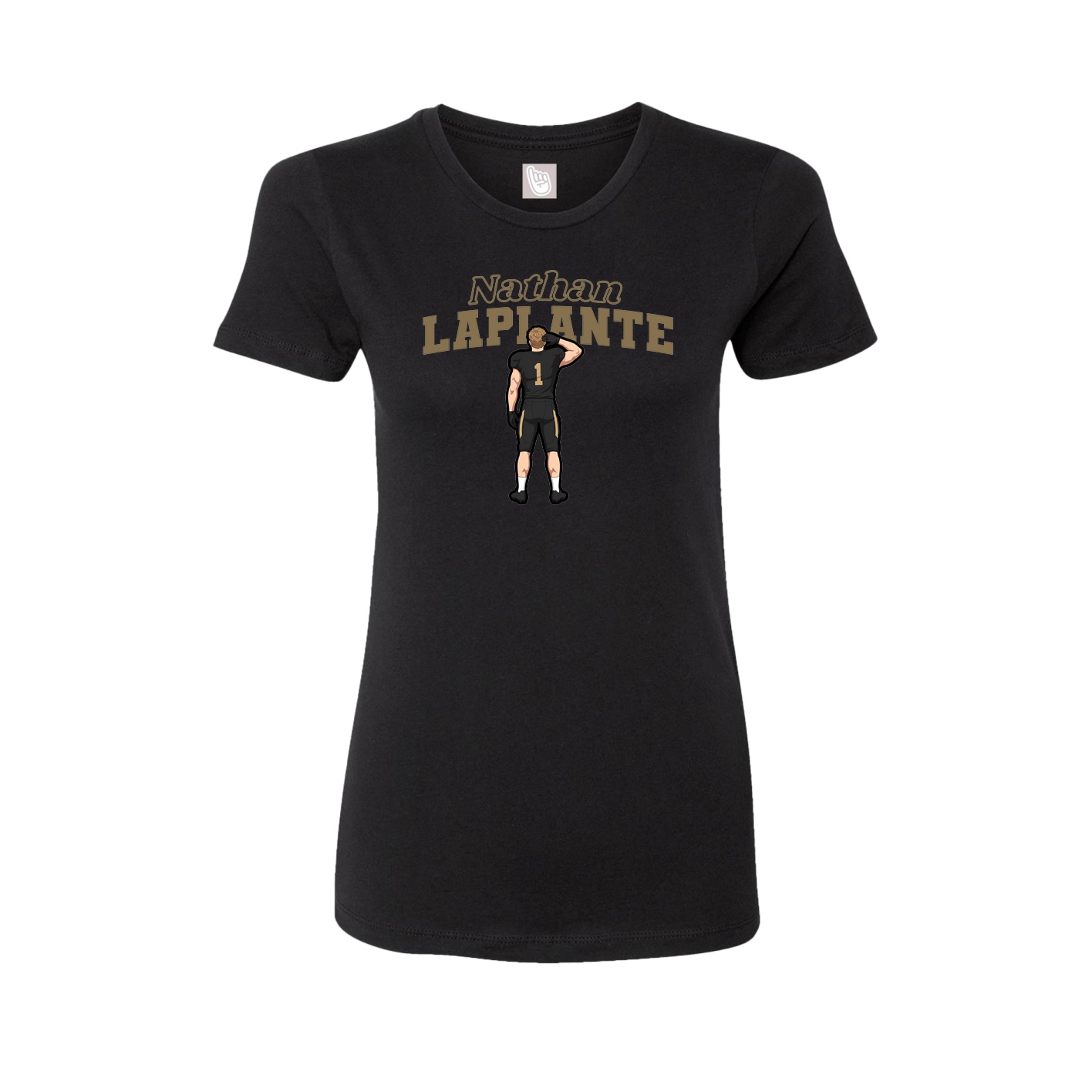 Fitted Women's Tee — Name Arch in Black