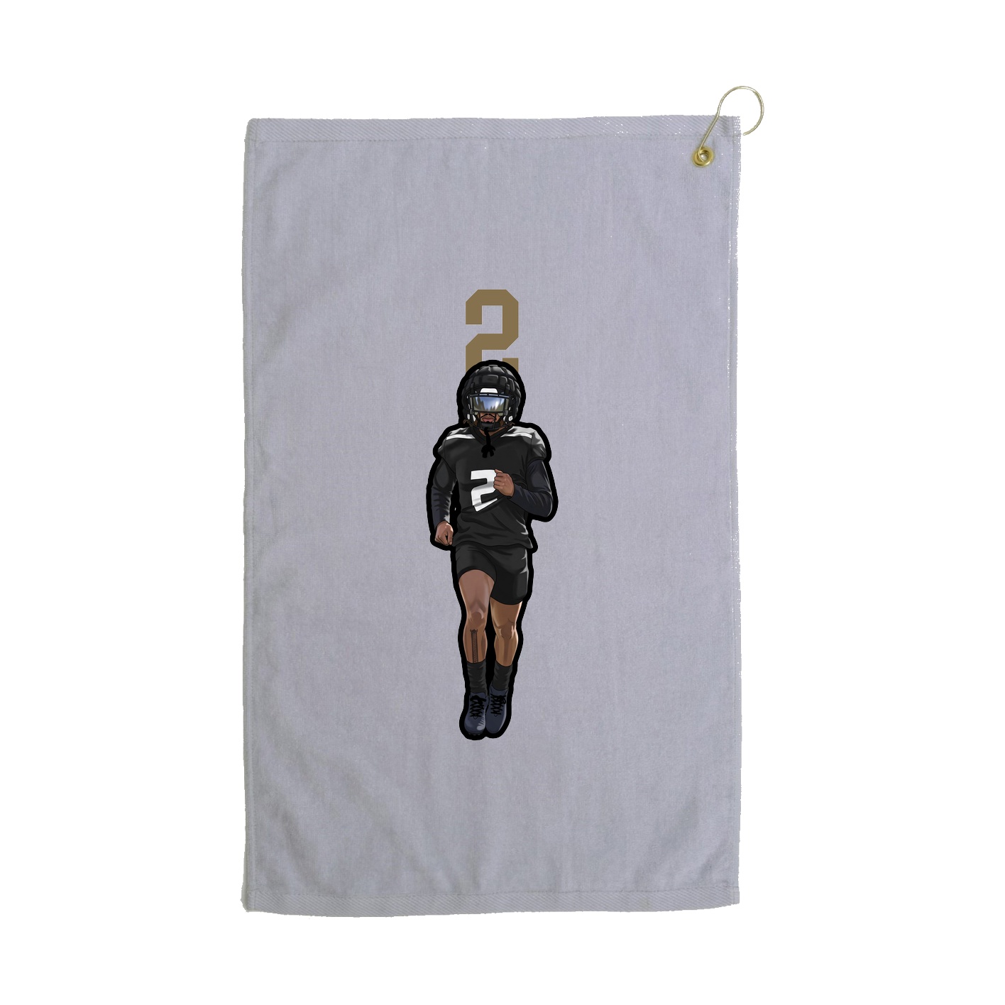 Golf Towel — Number Top in Grey