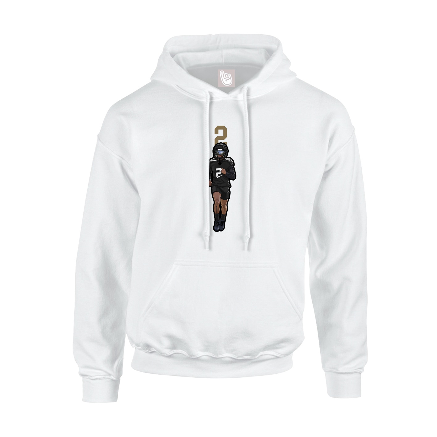 Youth Hoodie — Number Top in White