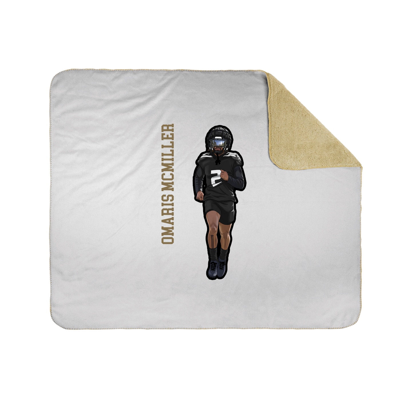 Throw Blanket — Name Vertical in White