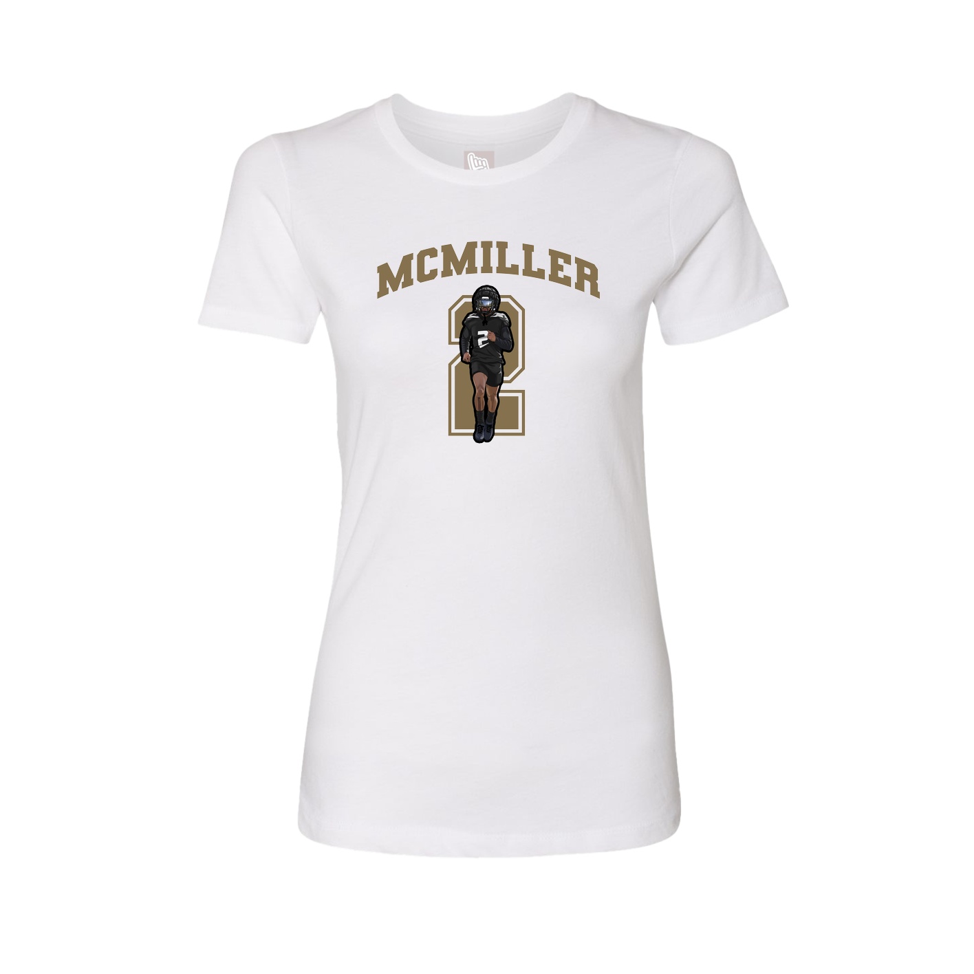 Fitted Women's Tee — Number in White