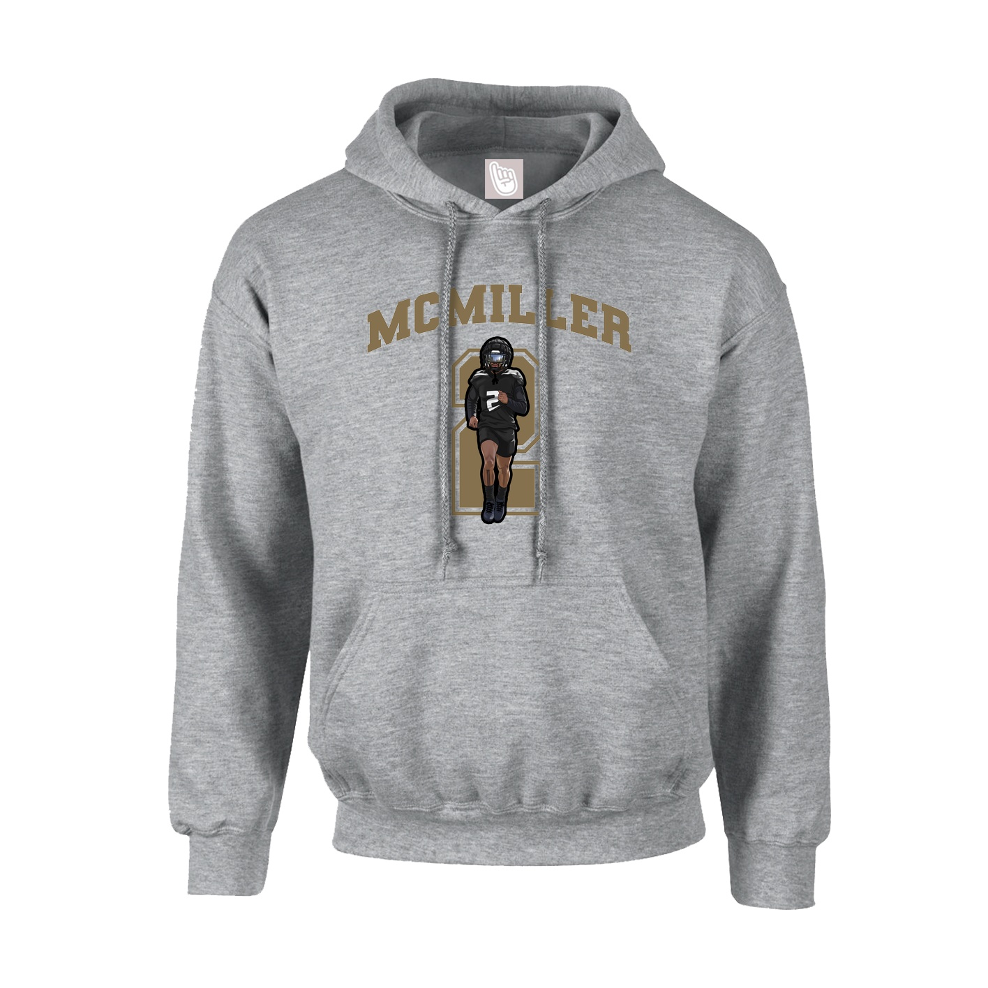 Youth Hoodie — Number in Grey