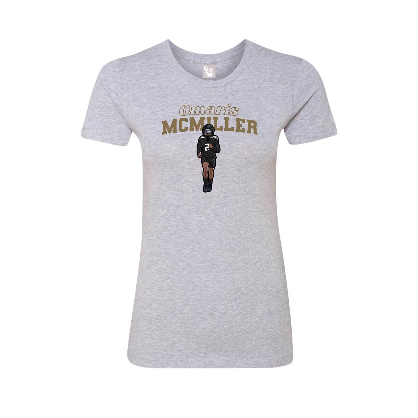 Fitted Women's Tee — Name Arch in Grey