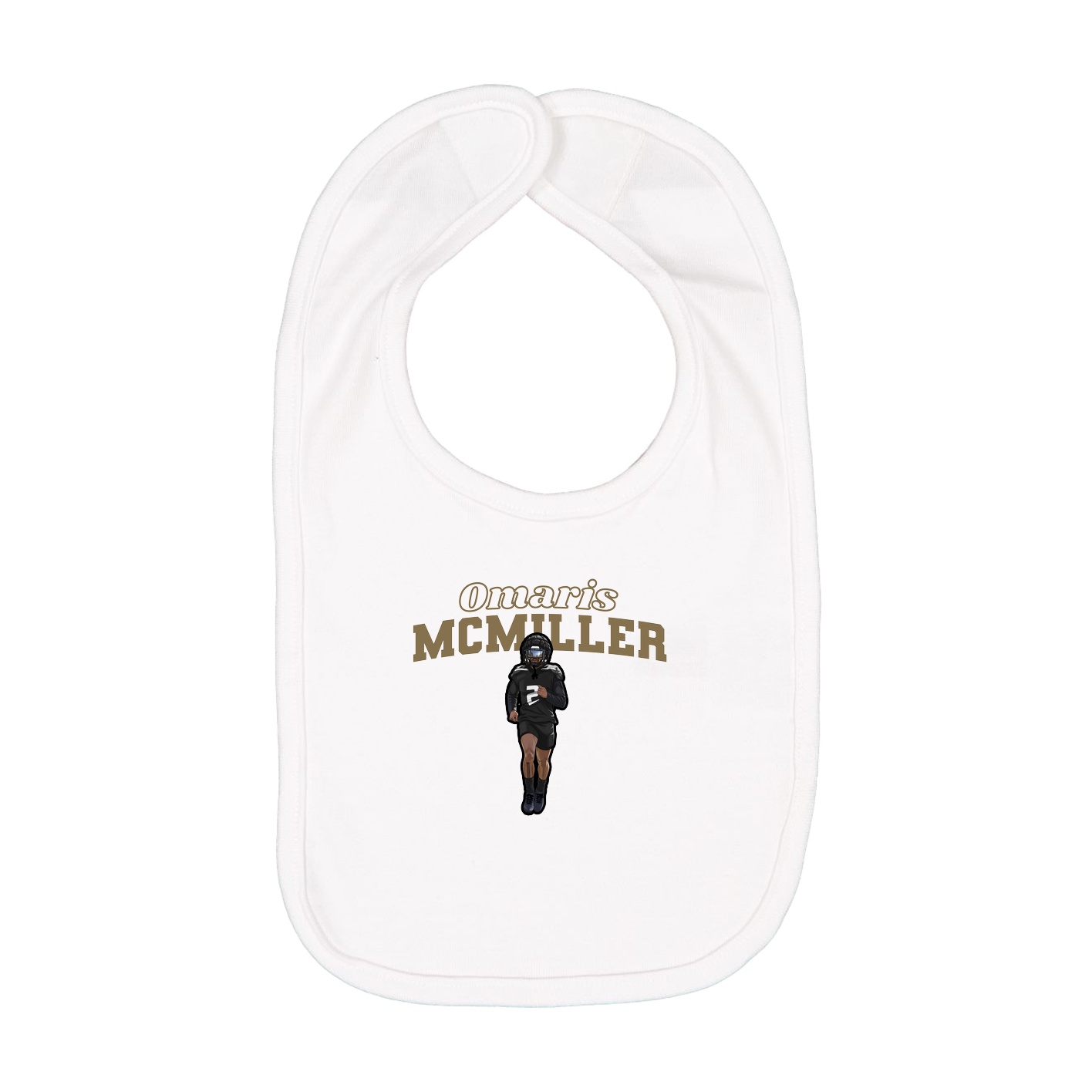 Infant Bib — Name Arch in White