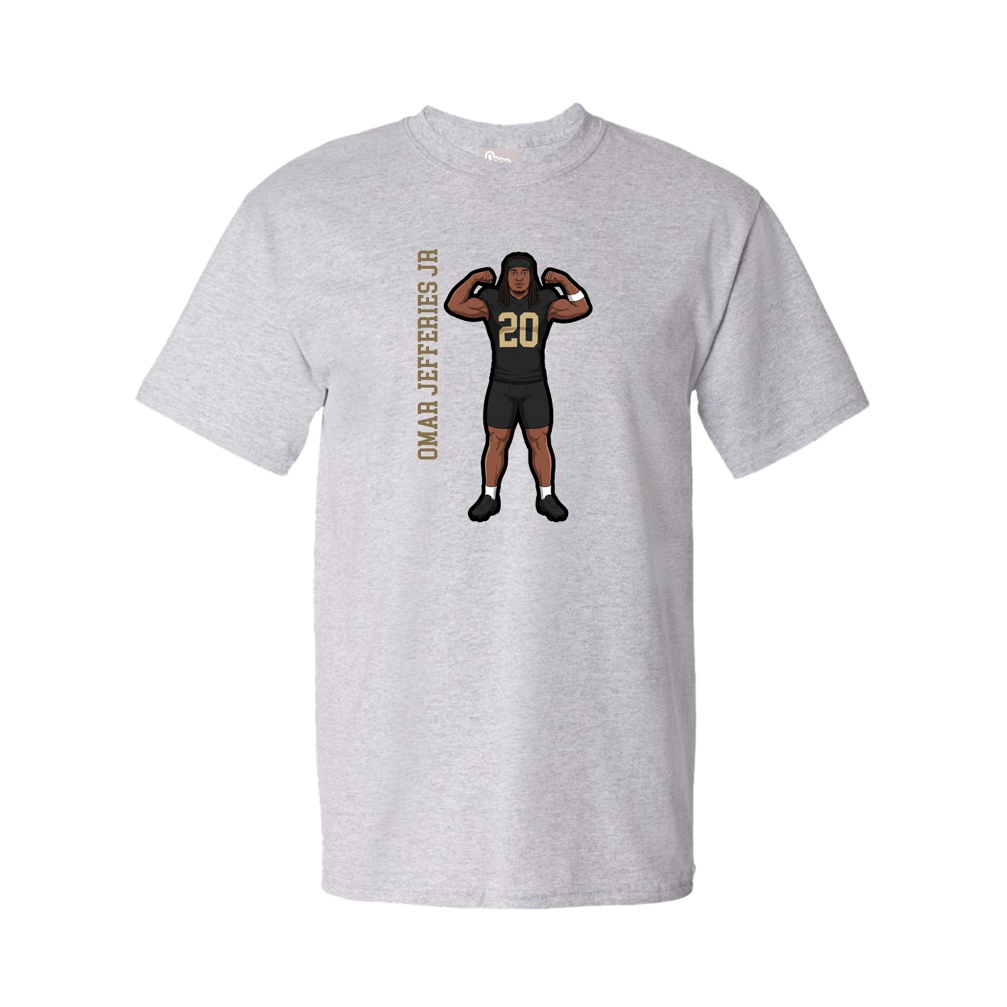 Tee — Name Vertical in Grey