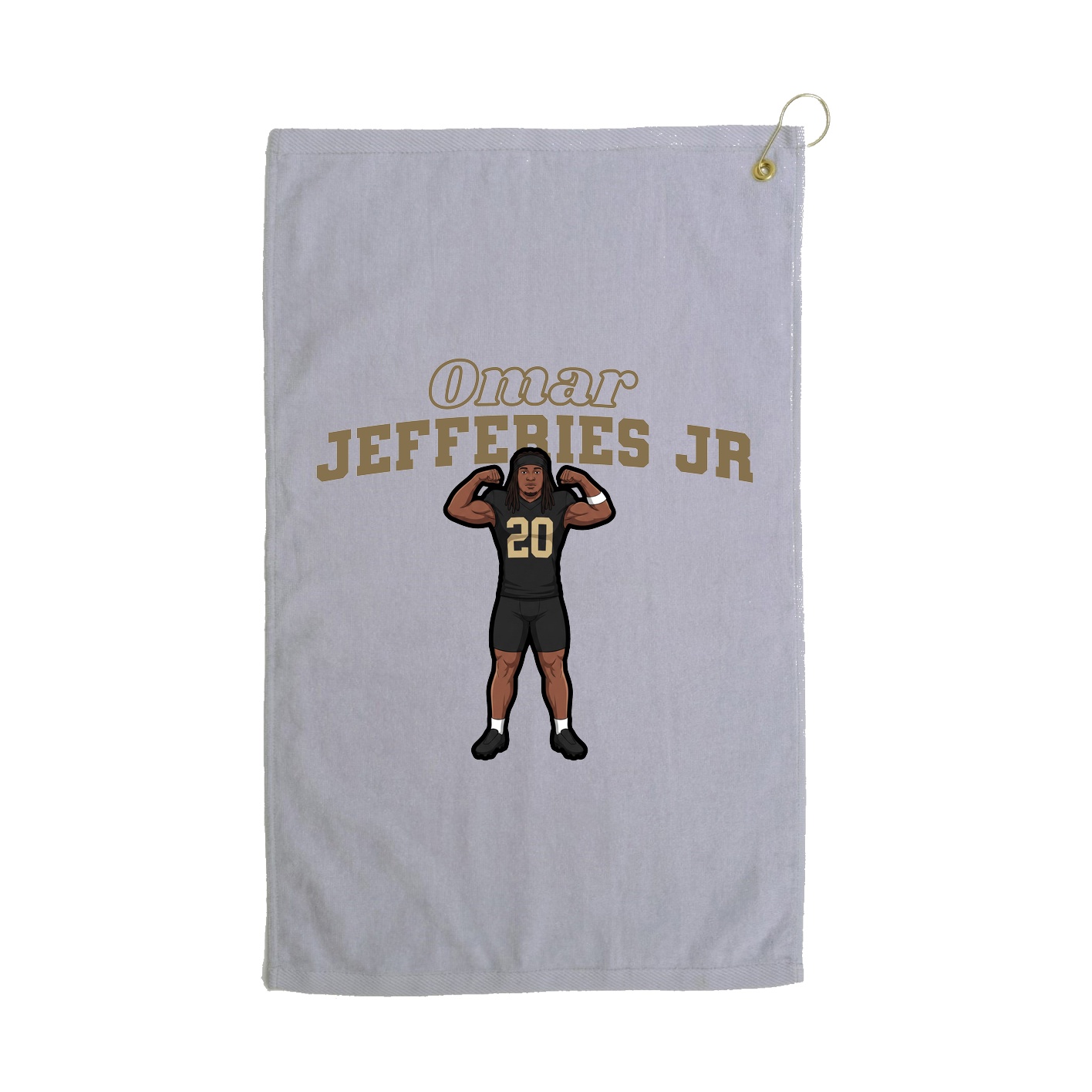 Golf Towel — Name Arch in Grey