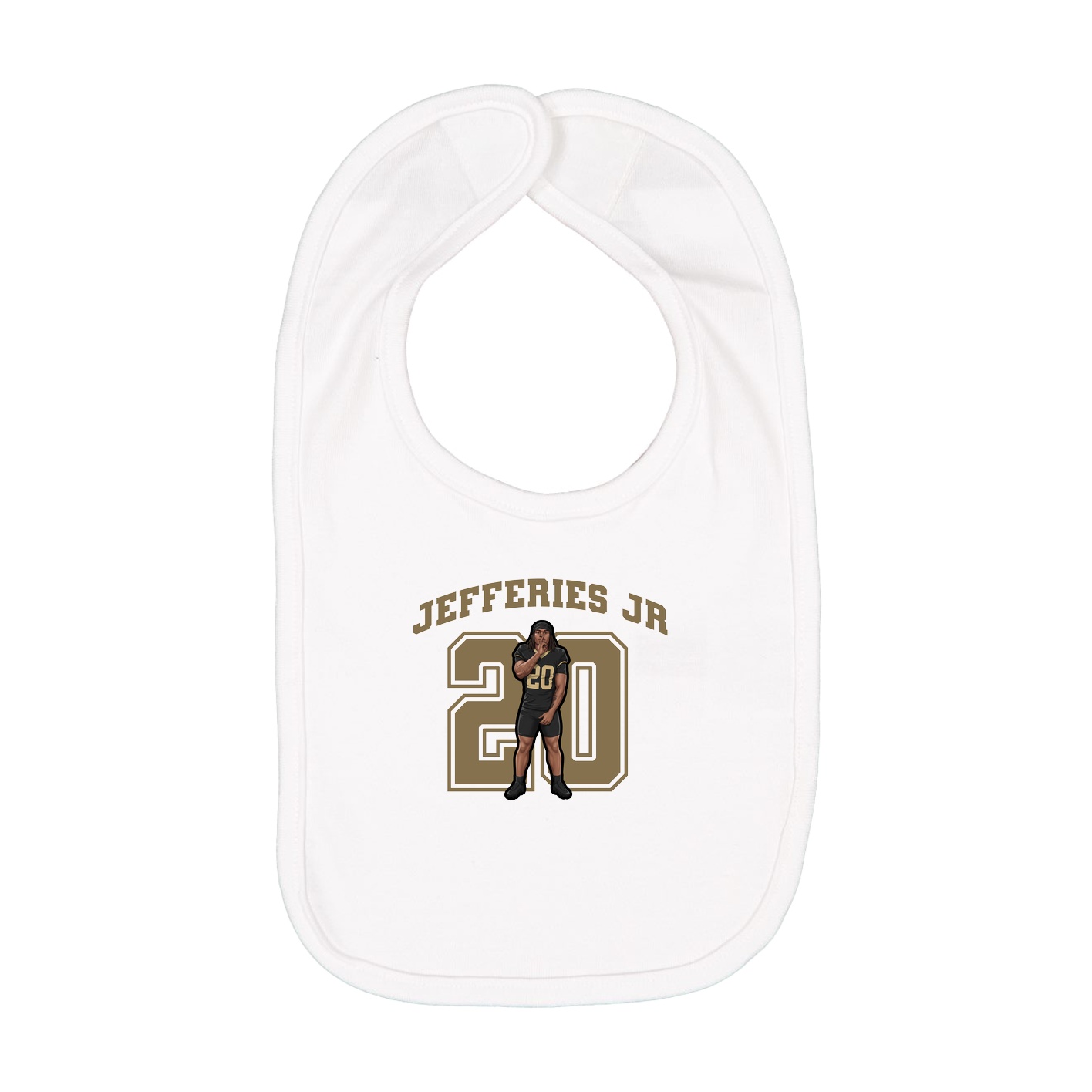 Infant Bib — Number in White