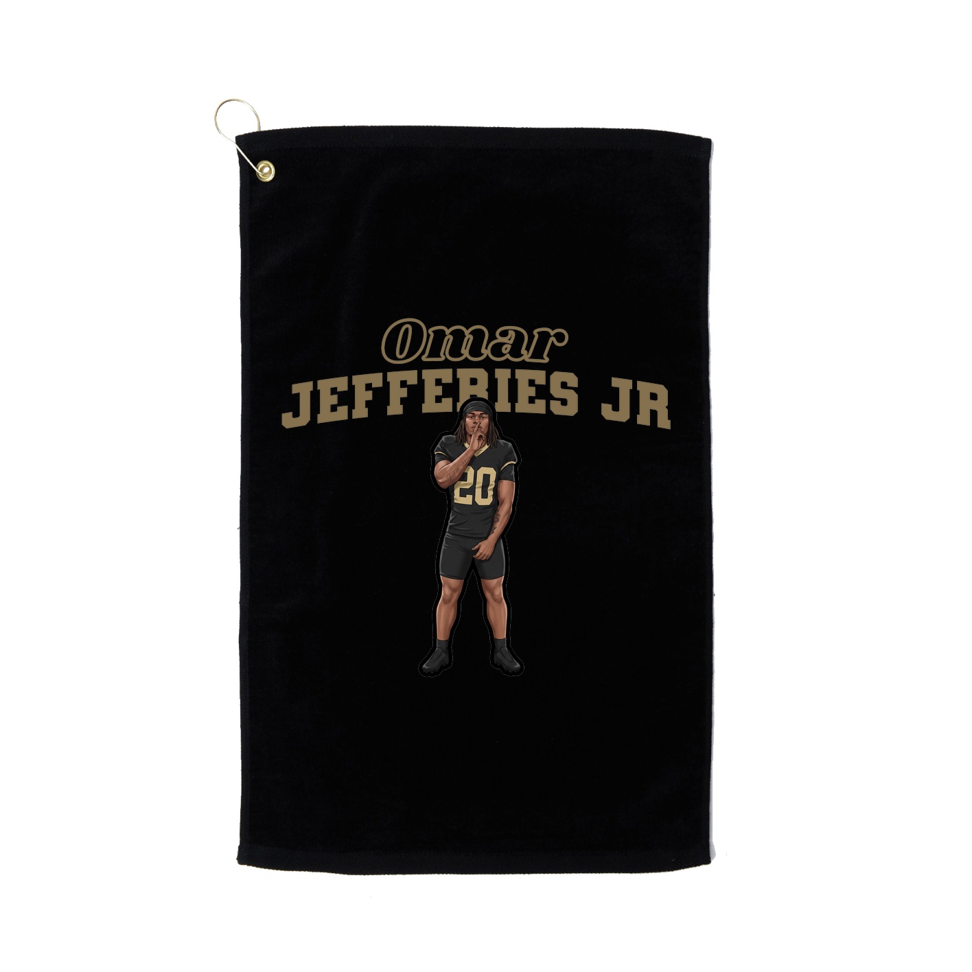 Golf Towel — Name Arch in Black