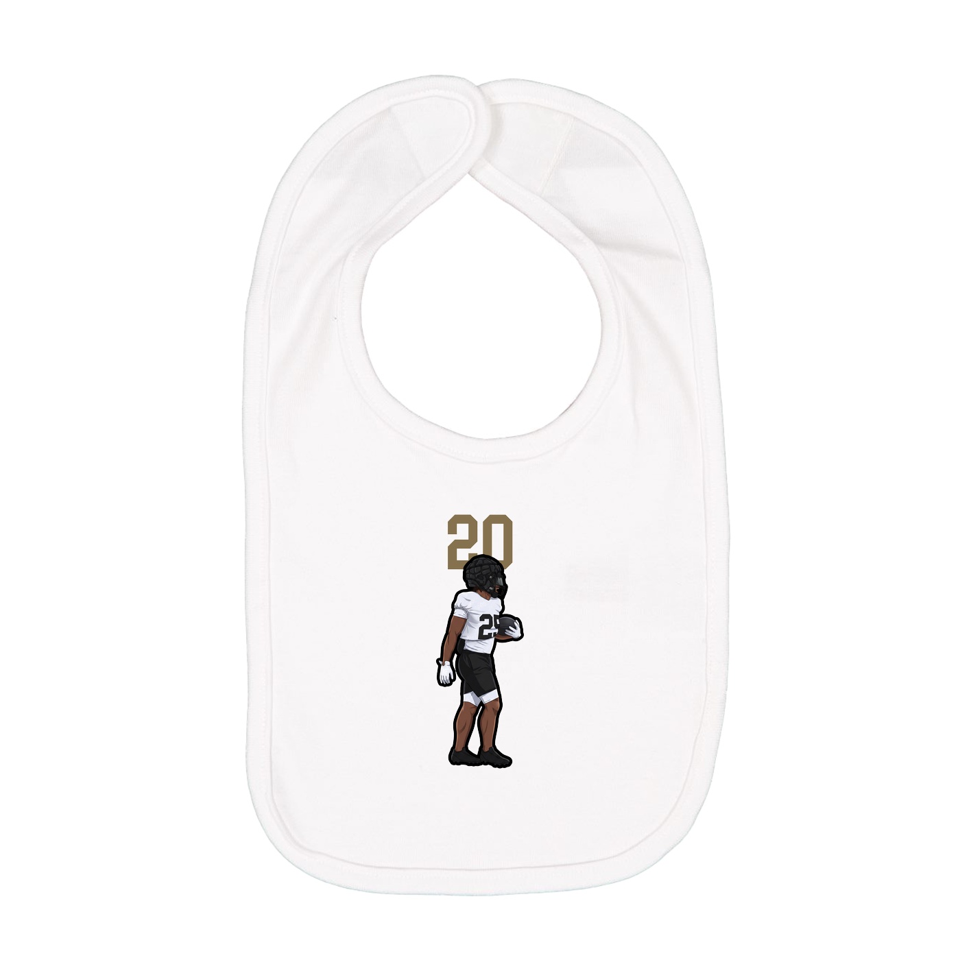 Infant Bib — Number Top in White