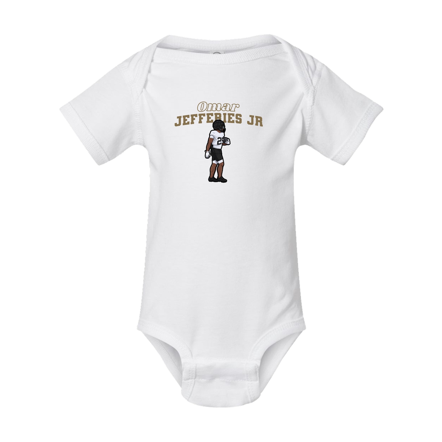 Baby Onesie — Name Arch in White