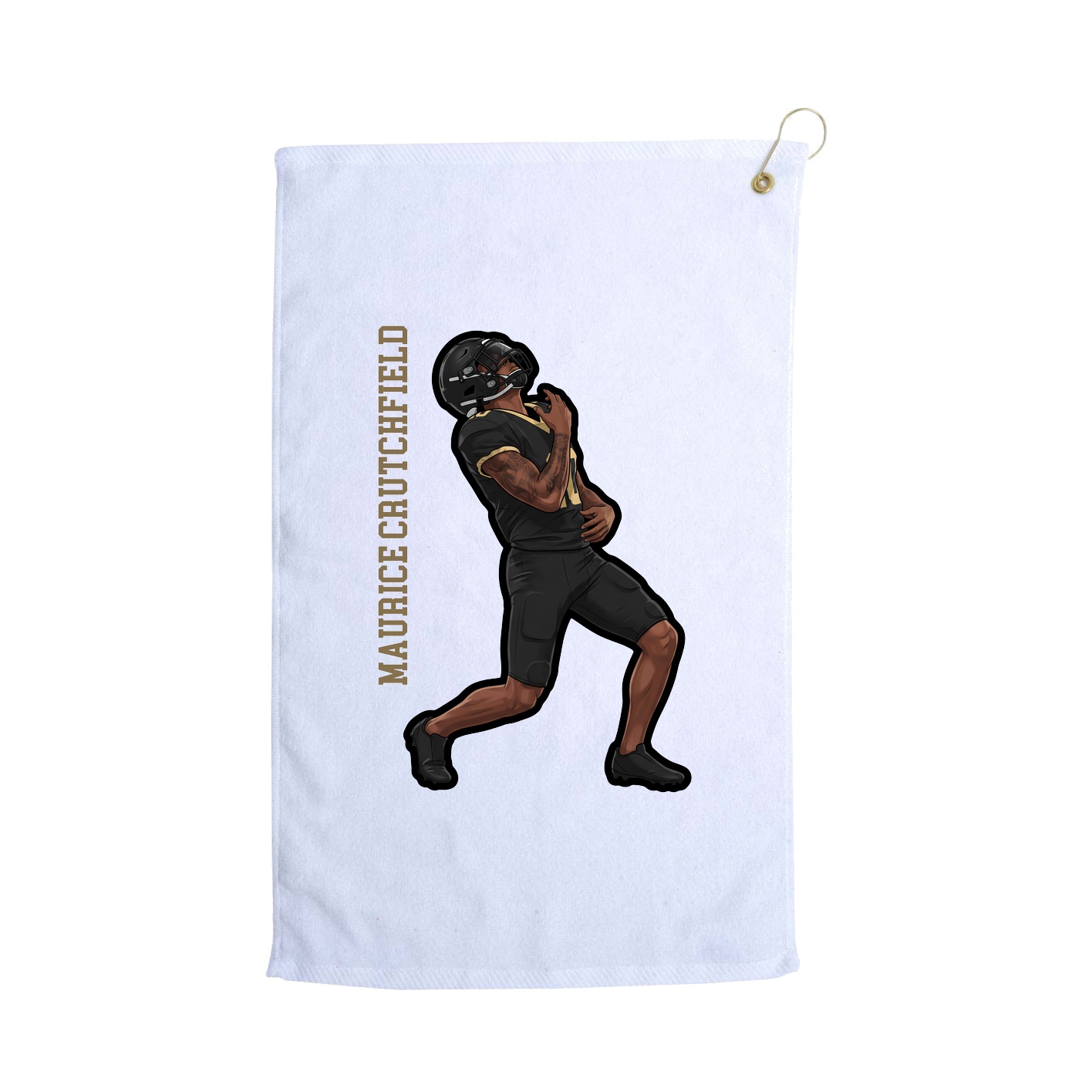 Golf Towel — Name Vertical in White