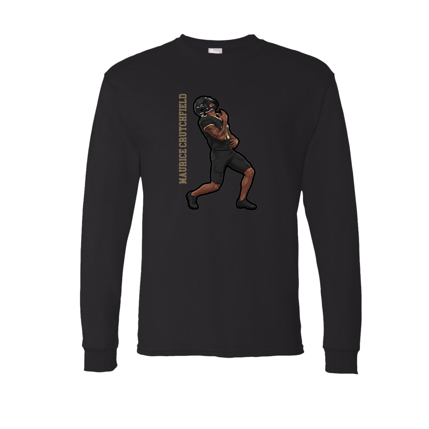 Long Sleeve Tee — Name Vertical in Black