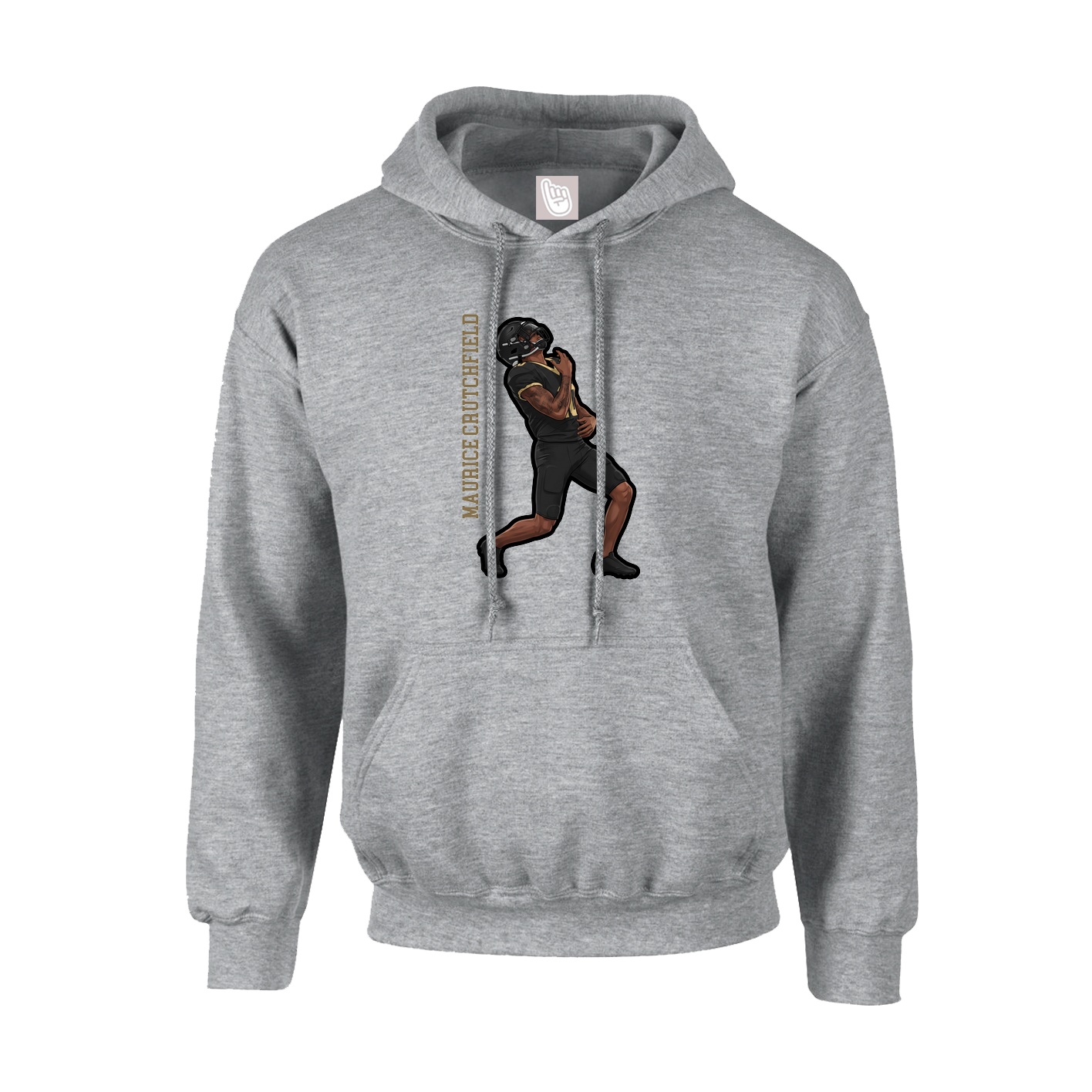 Youth Hoodie — Name Vertical in Grey