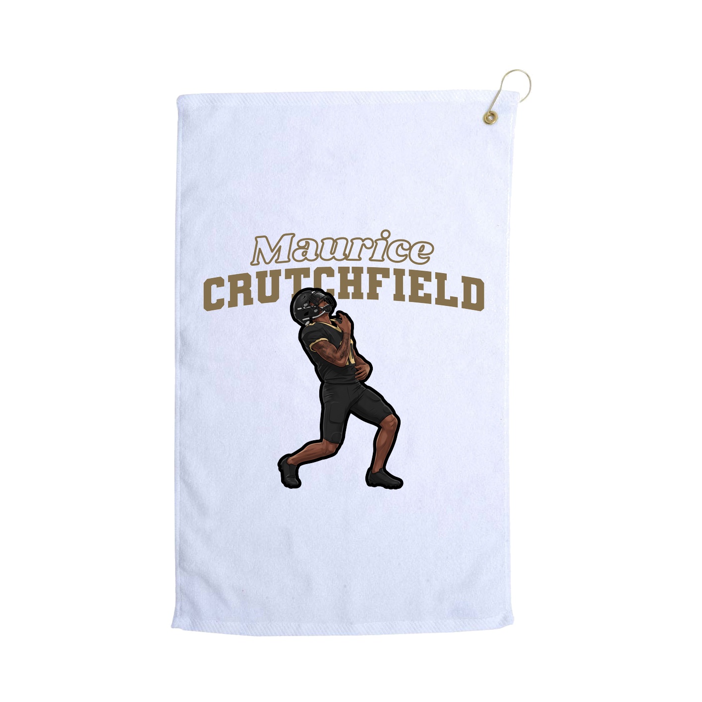 Golf Towel — Name Arch in White