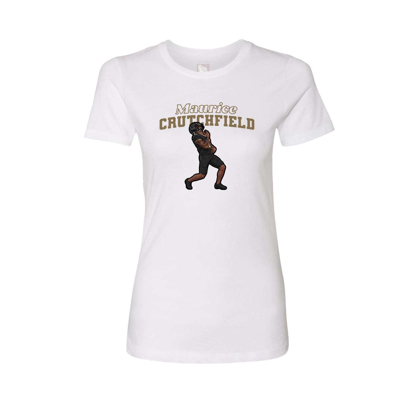Fitted Women's Tee — Name Arch in White
