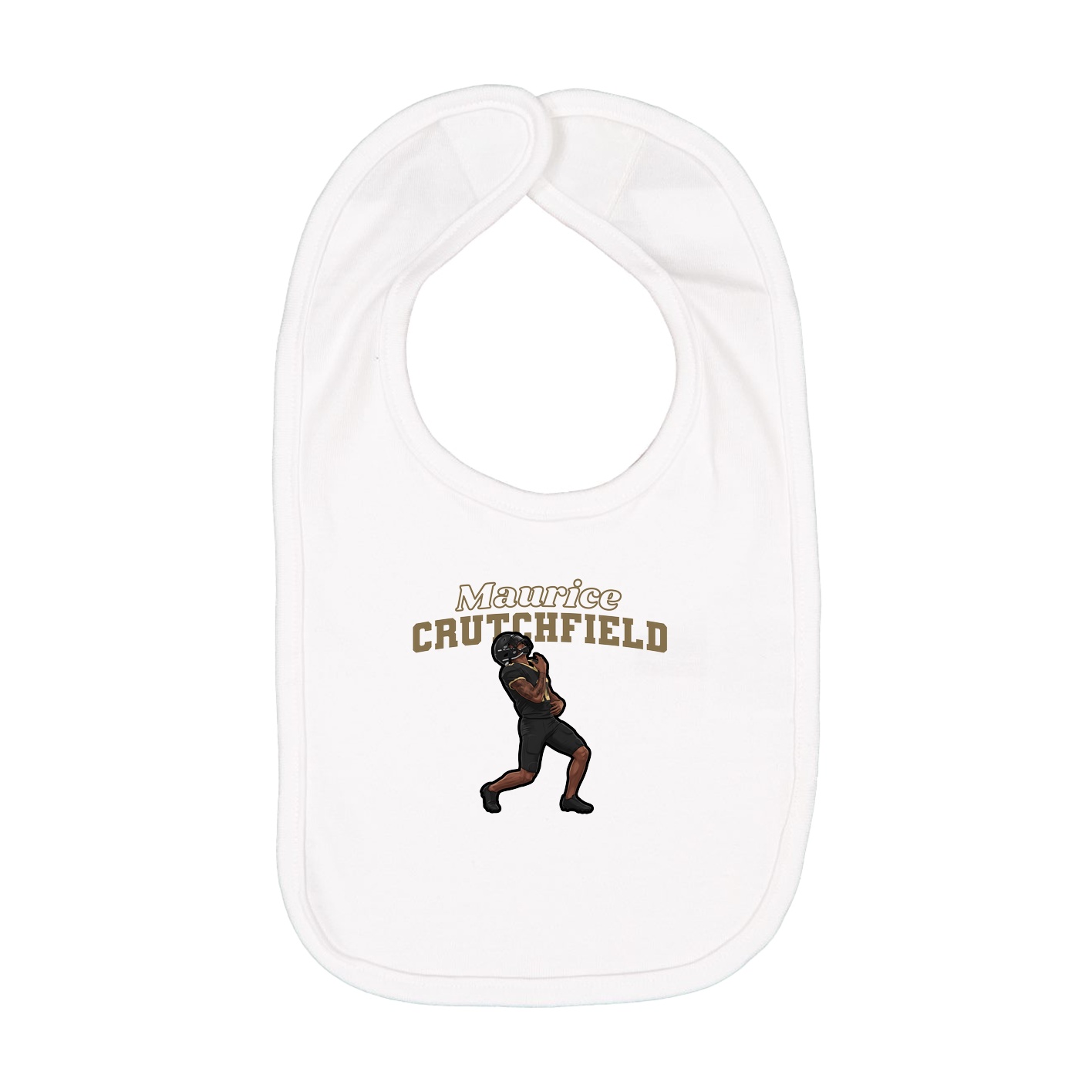 Infant Bib — Name Arch in White