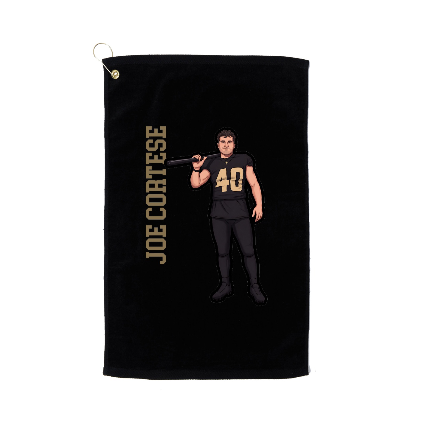 Golf Towel — Name Vertical in Black
