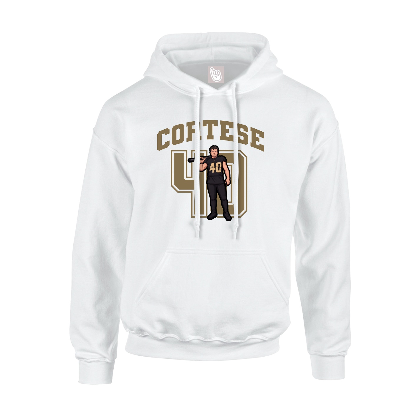 Hoodie — Number in White