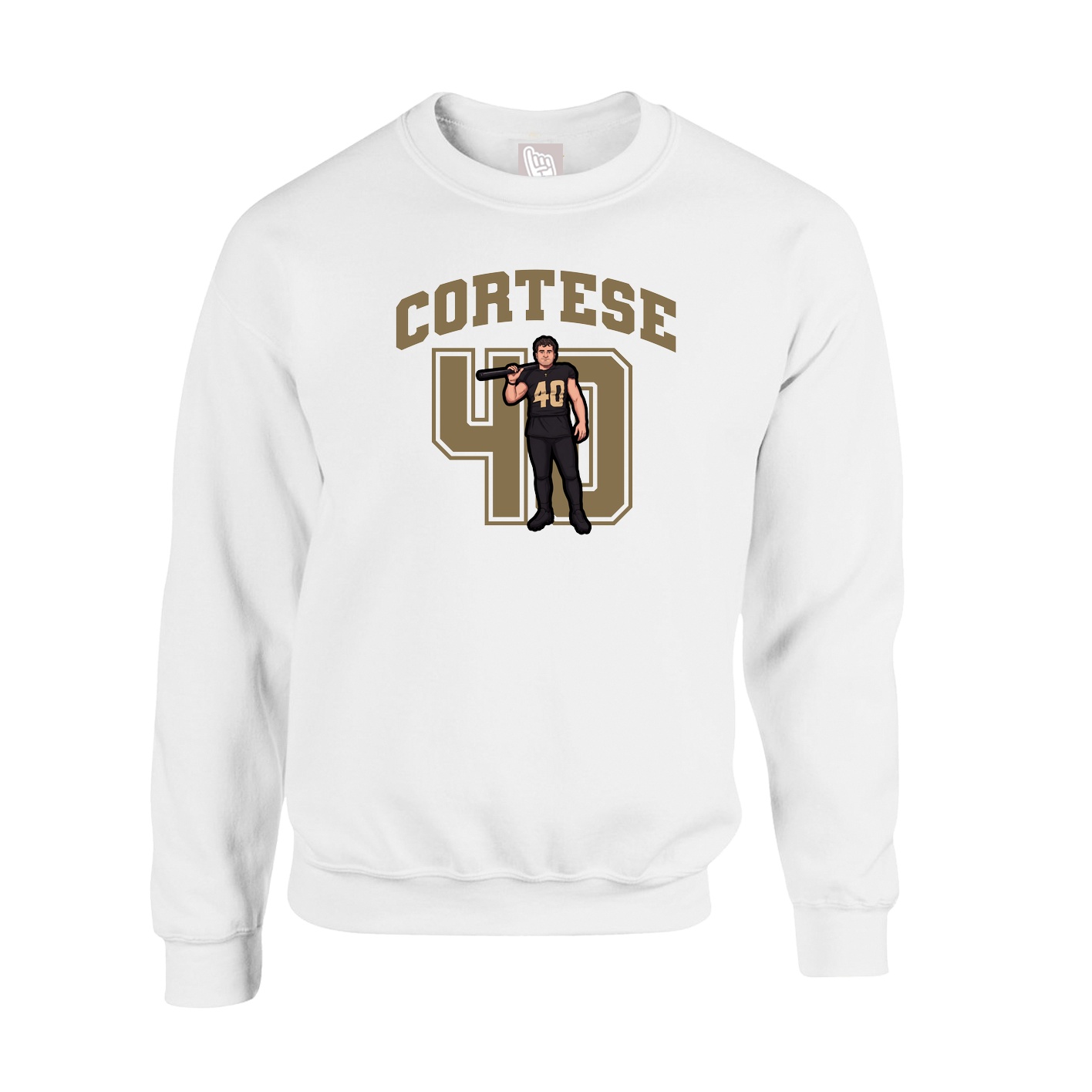 Fleece Crew — Number in White