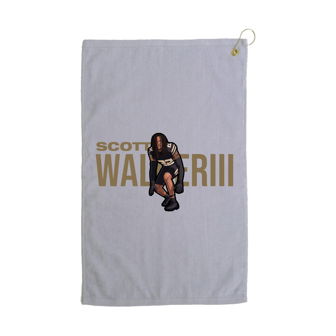 Golf Towel — Player Name in Grey