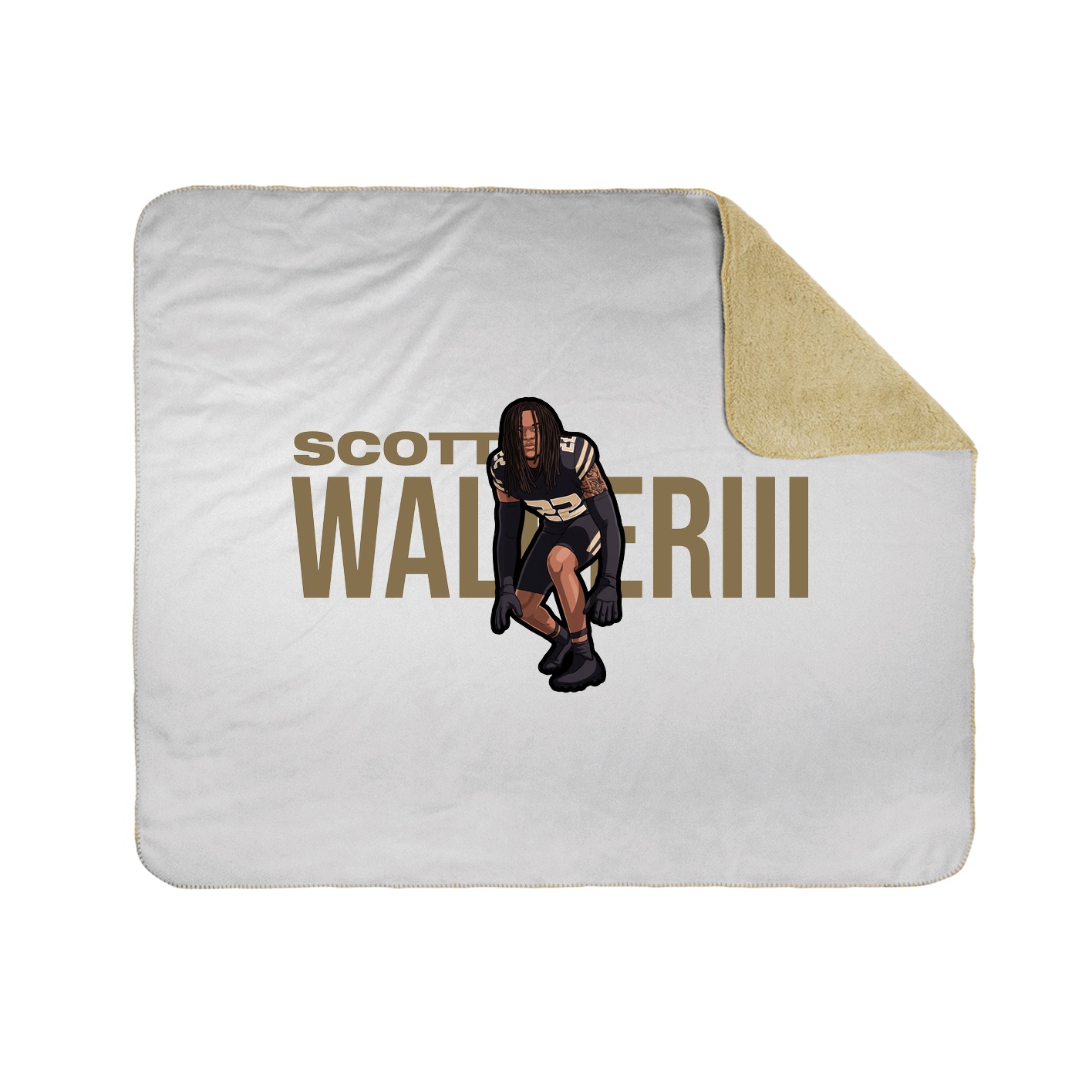 Throw Blanket — Player Name in White