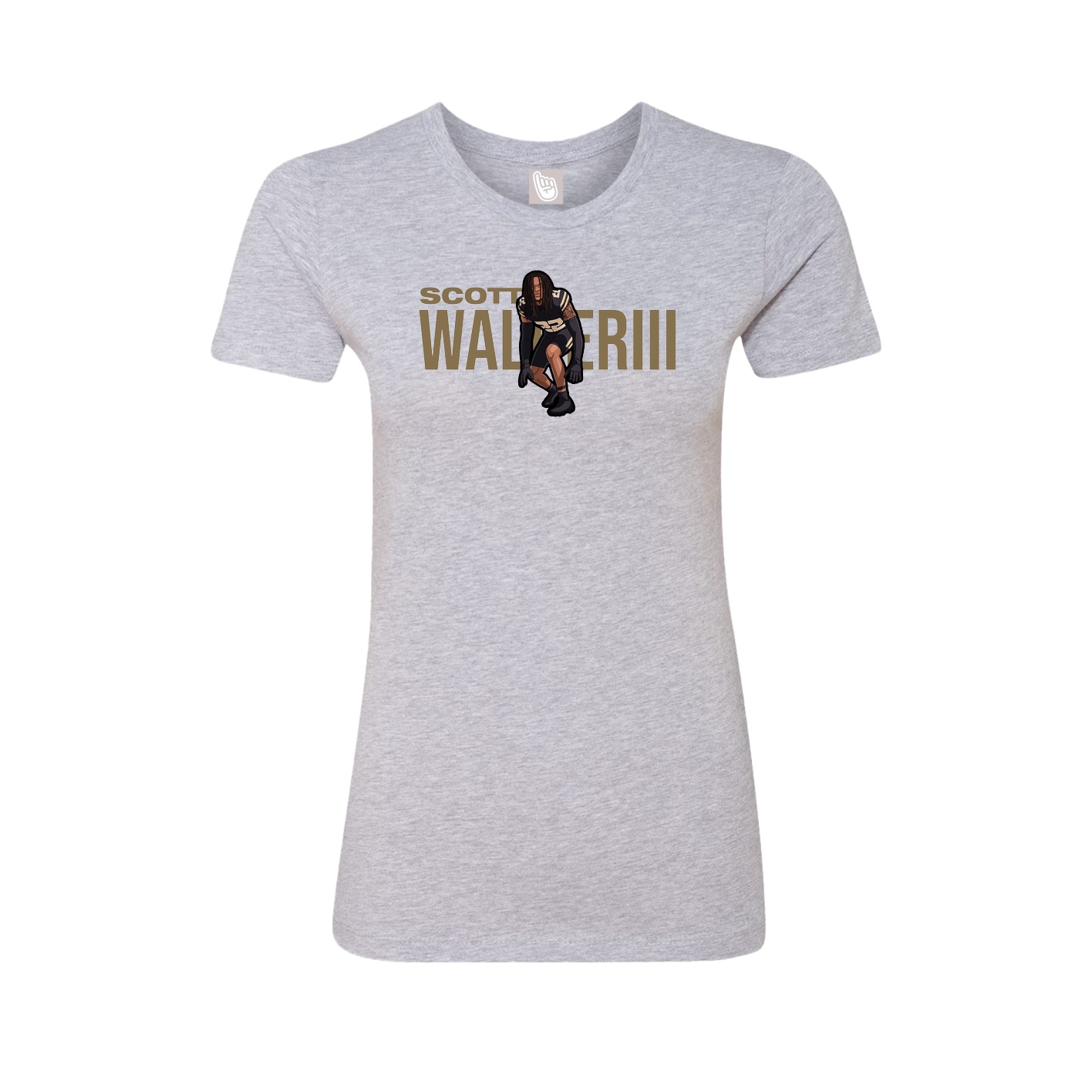 Fitted Women's Tee — Player Name in Grey