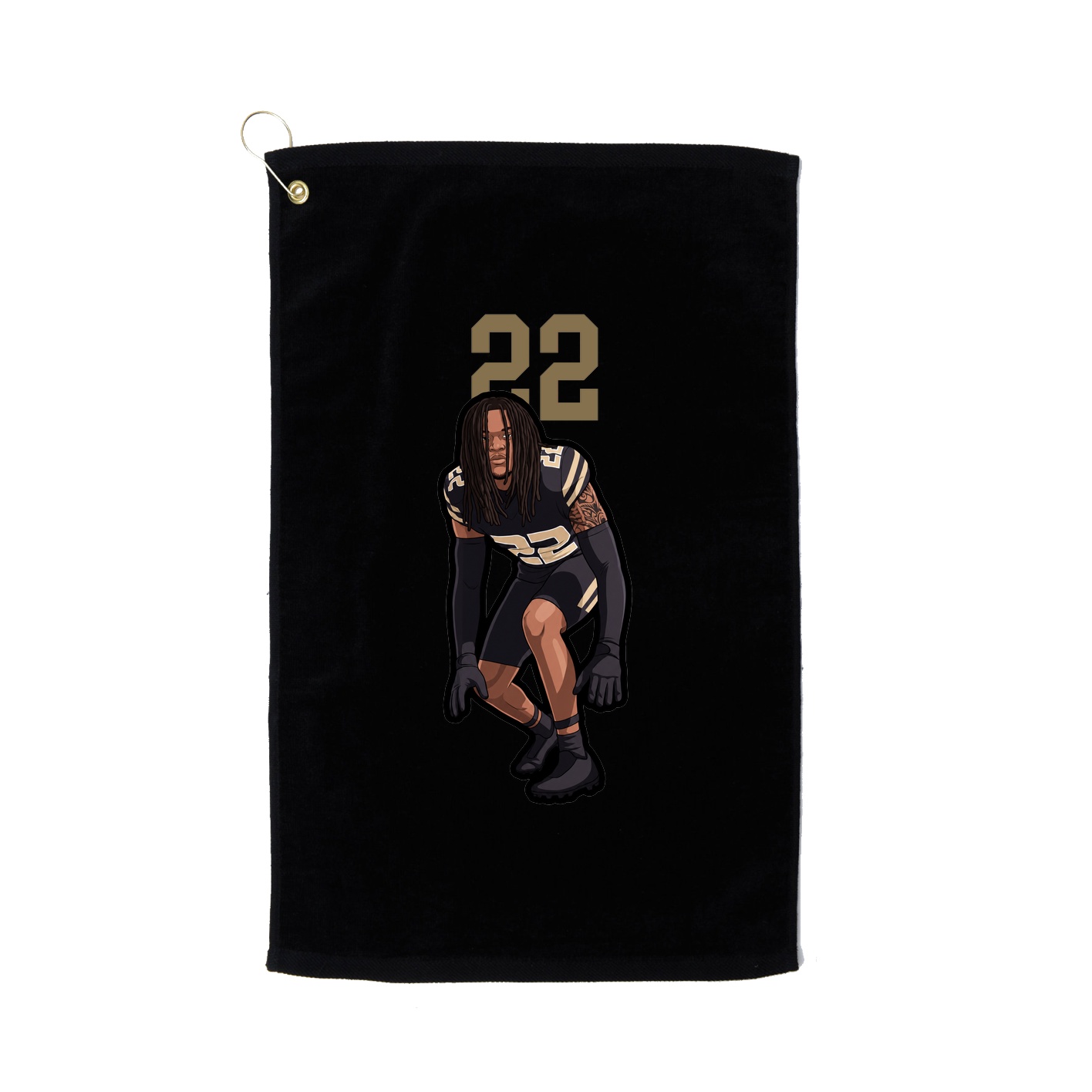 Golf Towel — Number Top in Black