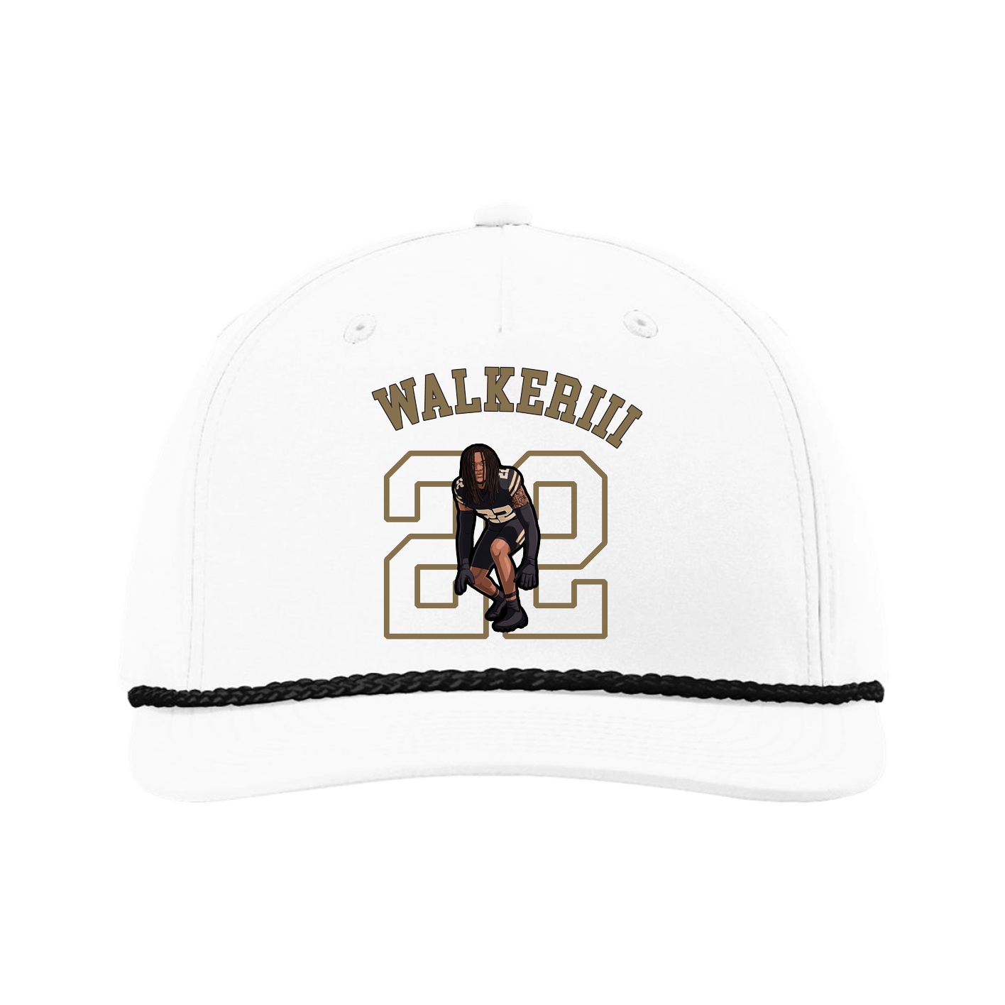 Five-Panel Classic Rope Cap — Shirsey Arch in White
