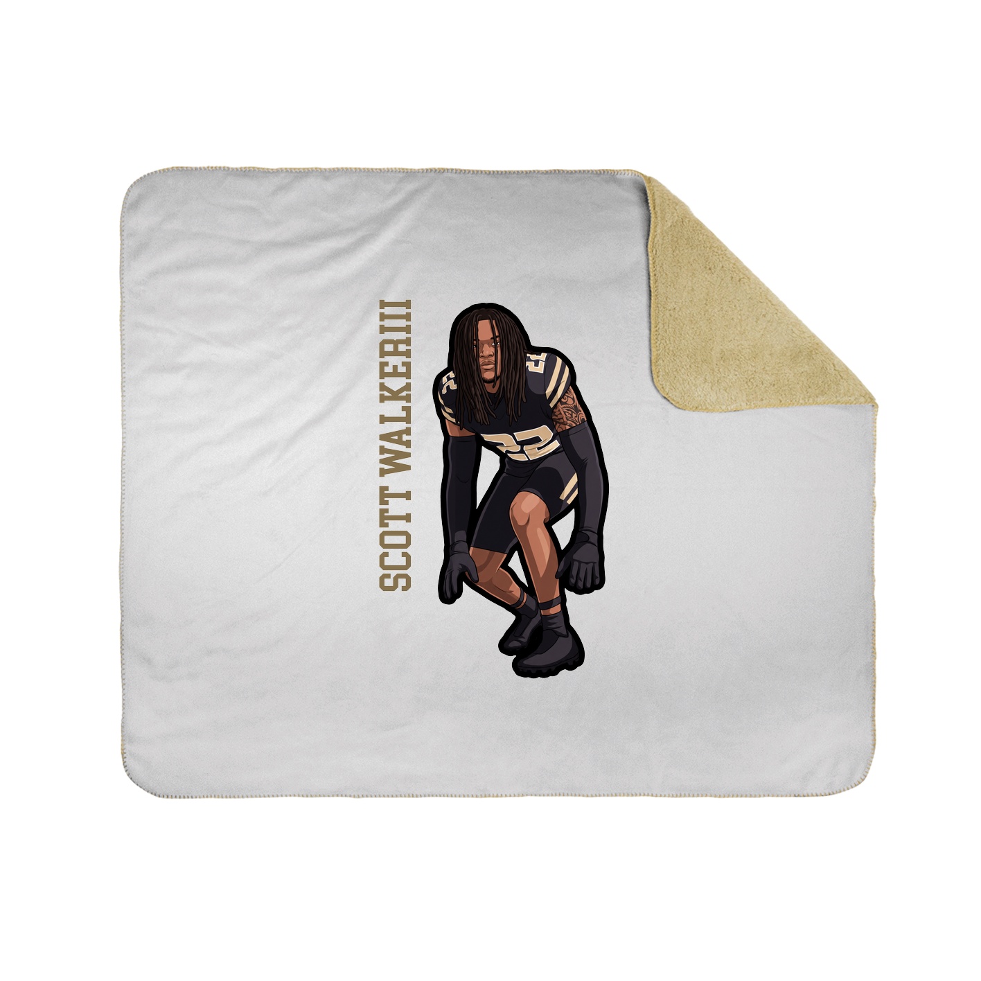 Throw Blanket — Name Vertical in White