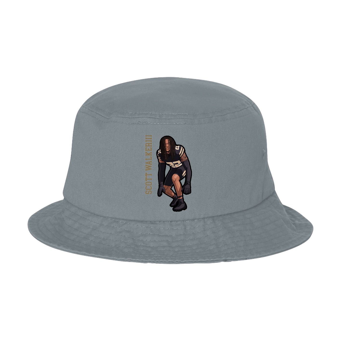 Bucket Cap — Name Vertical in Grey