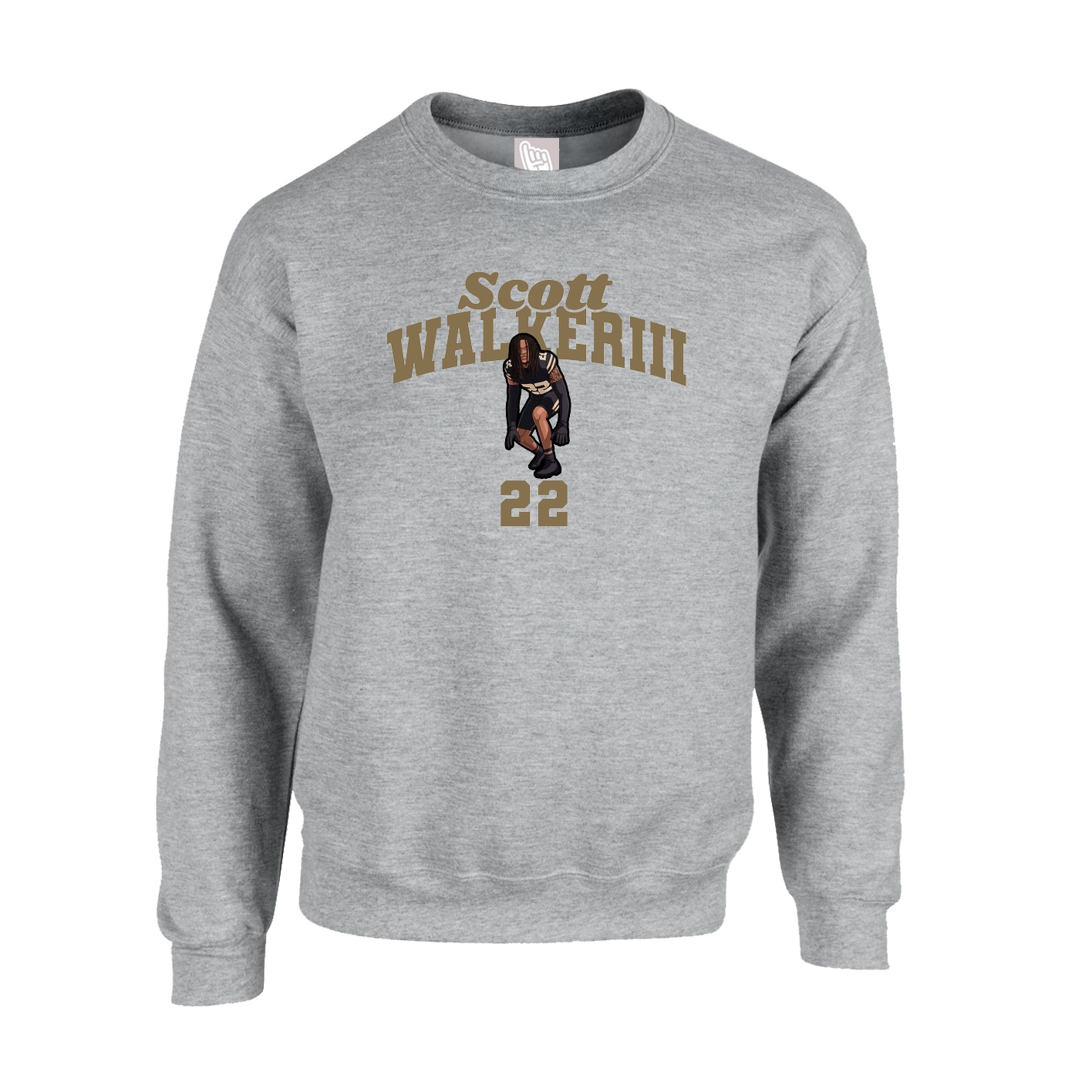 Fleece Crew — Signature Arch in Grey