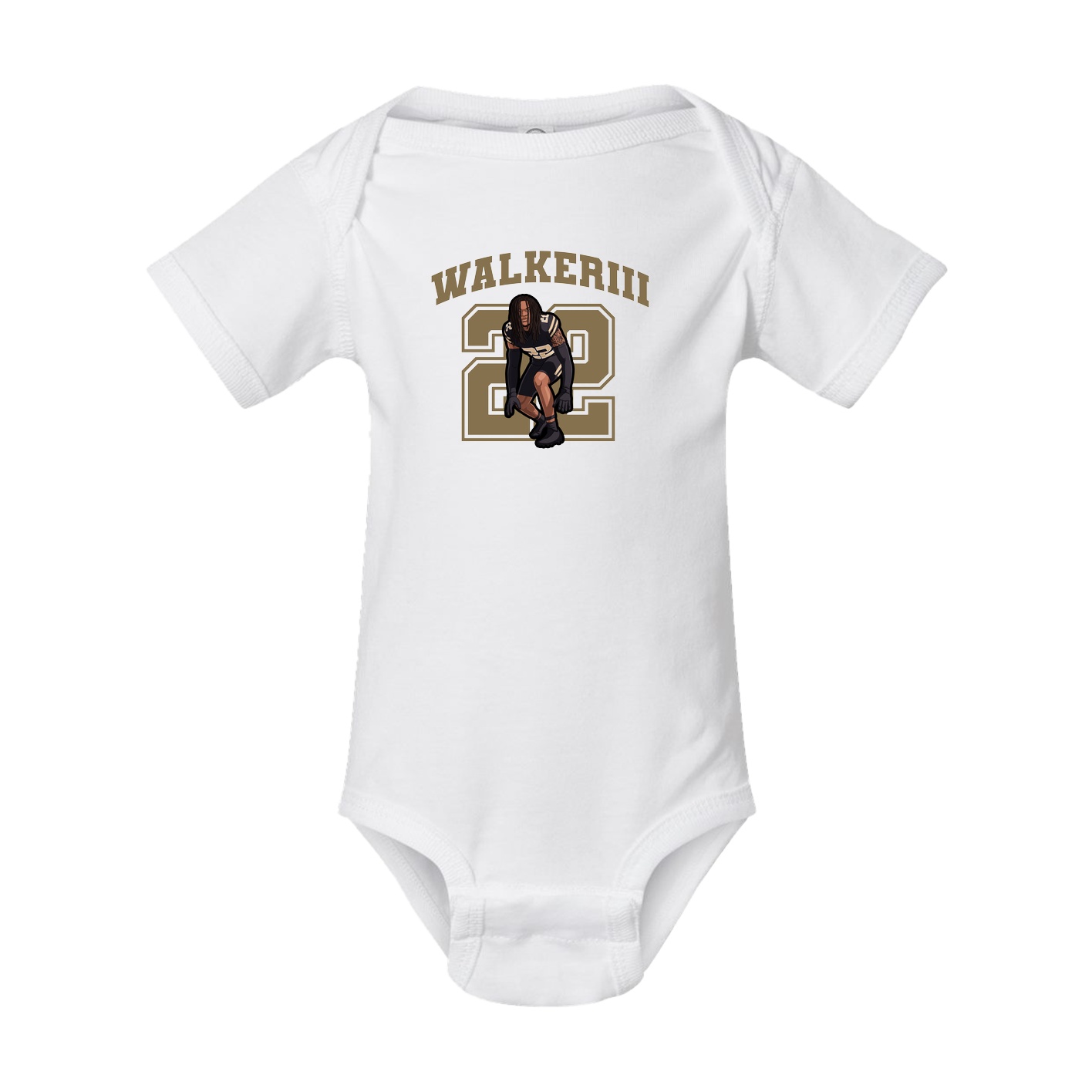 Baby Onesie — Number in White