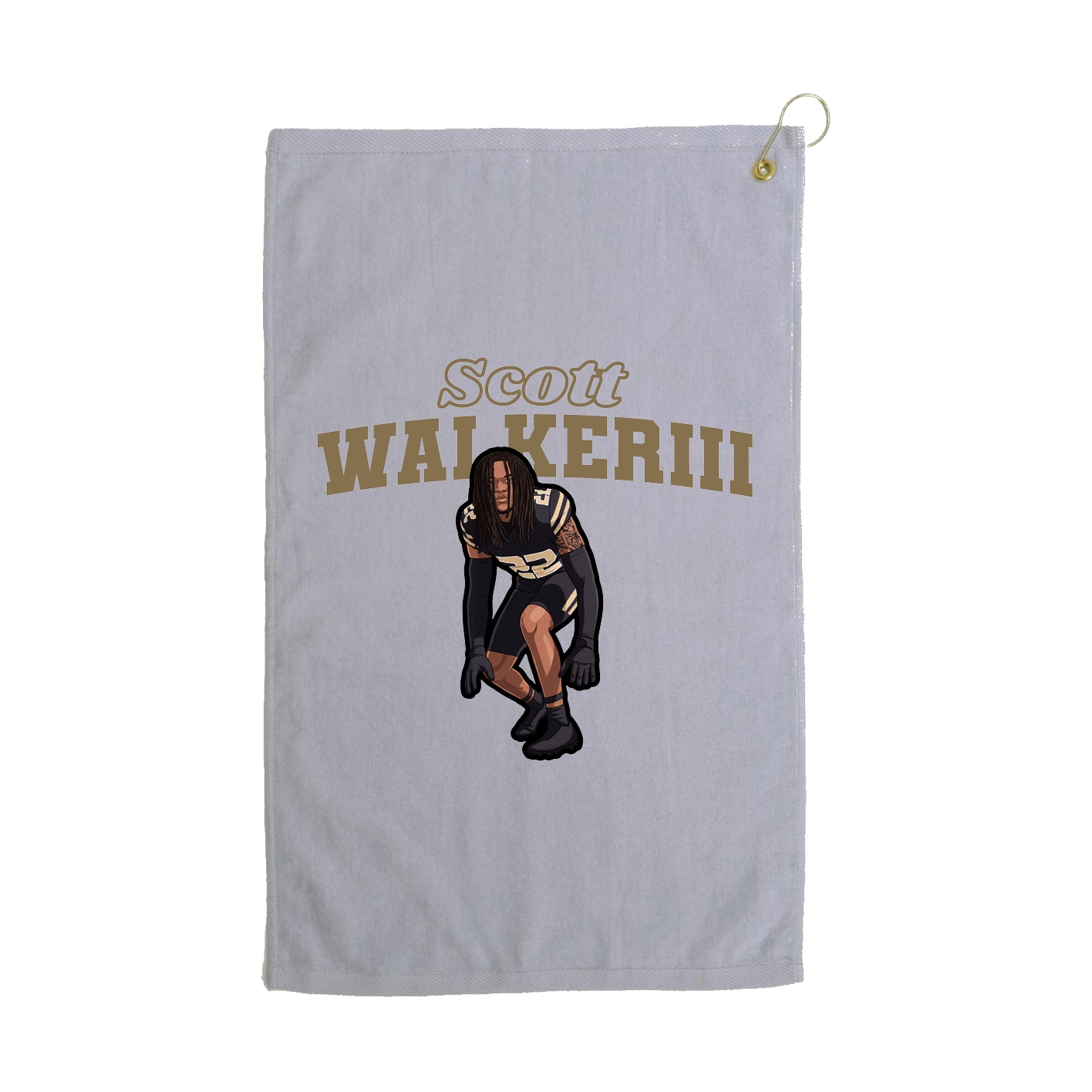 Golf Towel — Name Arch in Grey