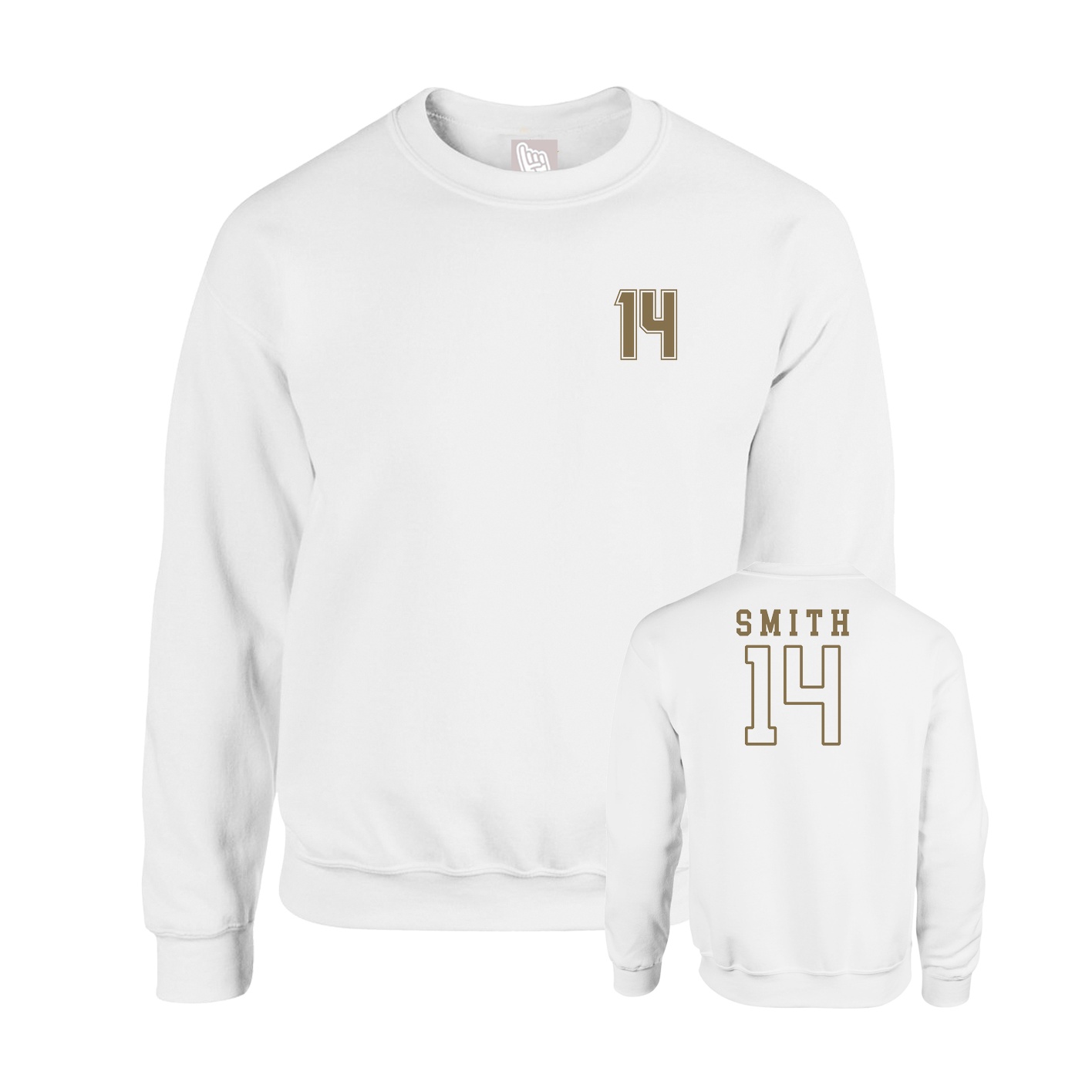 Fleece Crew — Chest Back in White