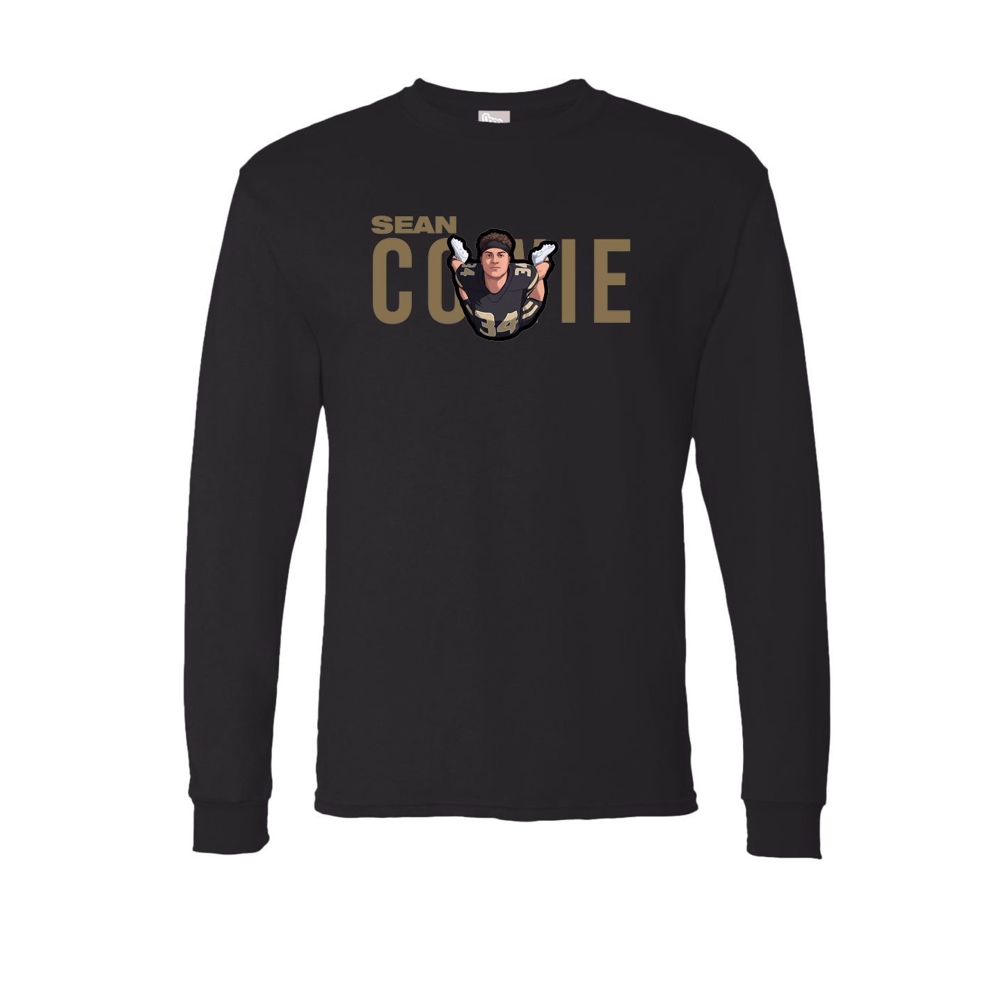 Long Sleeve Tee — Player Name in Black