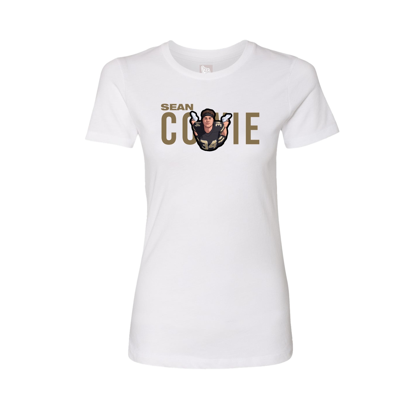 Fitted Women's Tee — Player Name in White