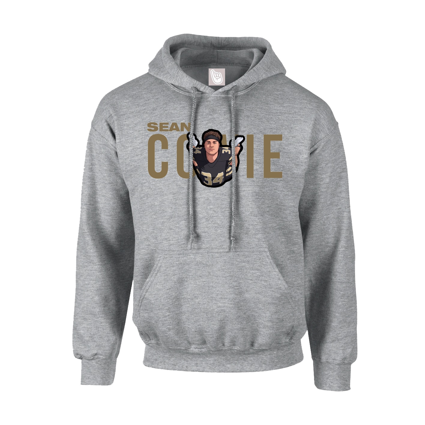 Youth Hoodie — Player Name in Grey